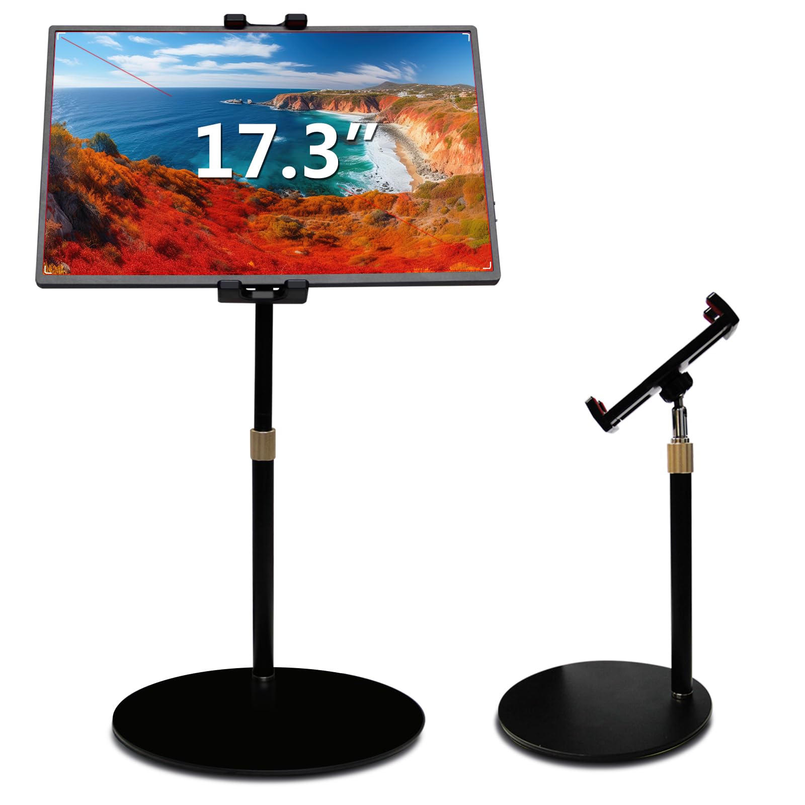 Bimo Tablet Stand Holder For Ipad,Portable Monitor Stand Holder For 15.6'',17.3'',Adjustable Height And Heavy Base,Compatible Wi