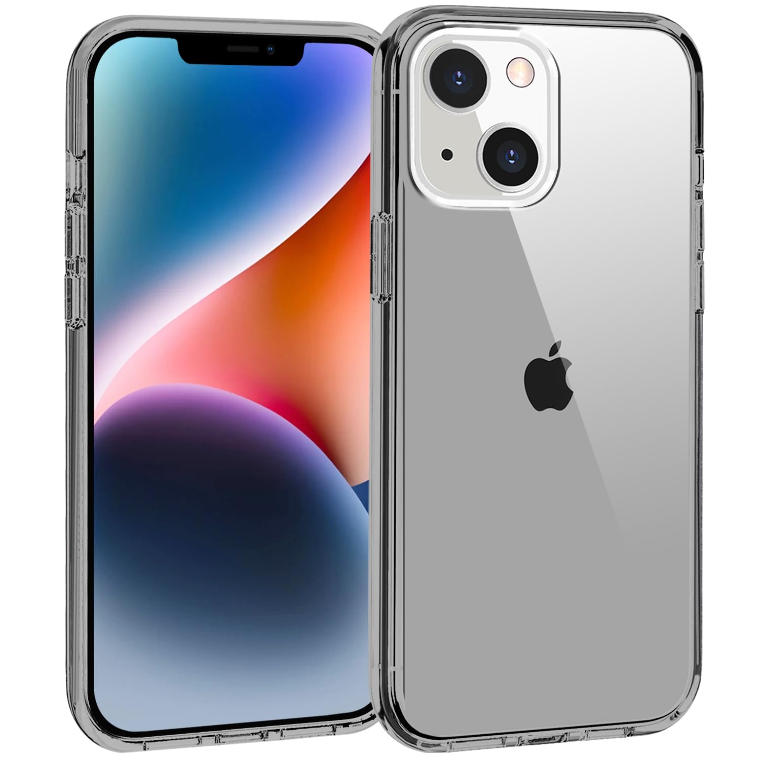 Tenoc Phone Case Compatible With Iphone 14 Plus, Gray Case Clear Shockproof Protective Bumper Slim Cover For 6.7 Inch