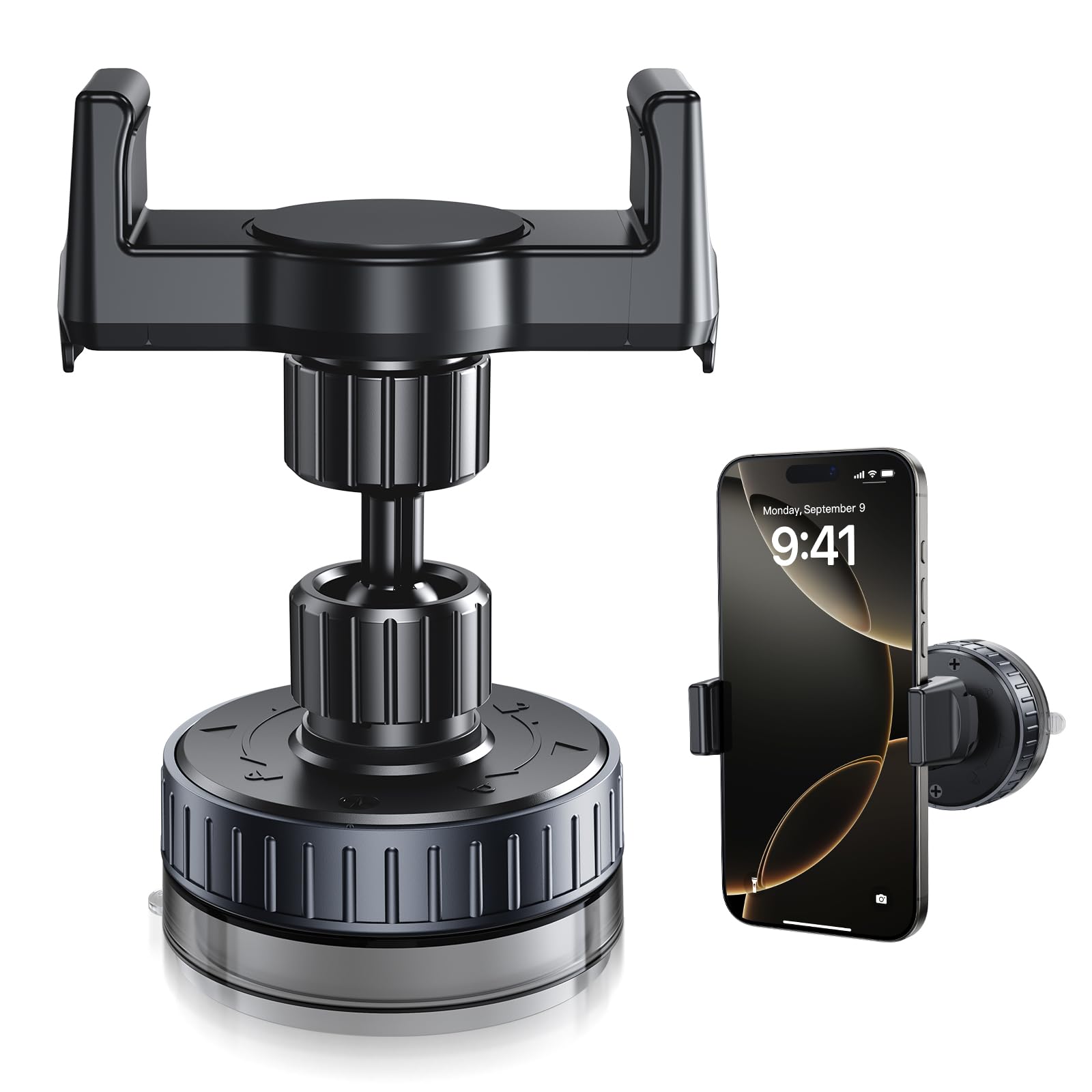 Nediea Vacuum Suction Cup Phone Mount, Hands-Free Shower Cell Phone Holder, 720 Degree Adjustable Phone Suction Grip Stand For M