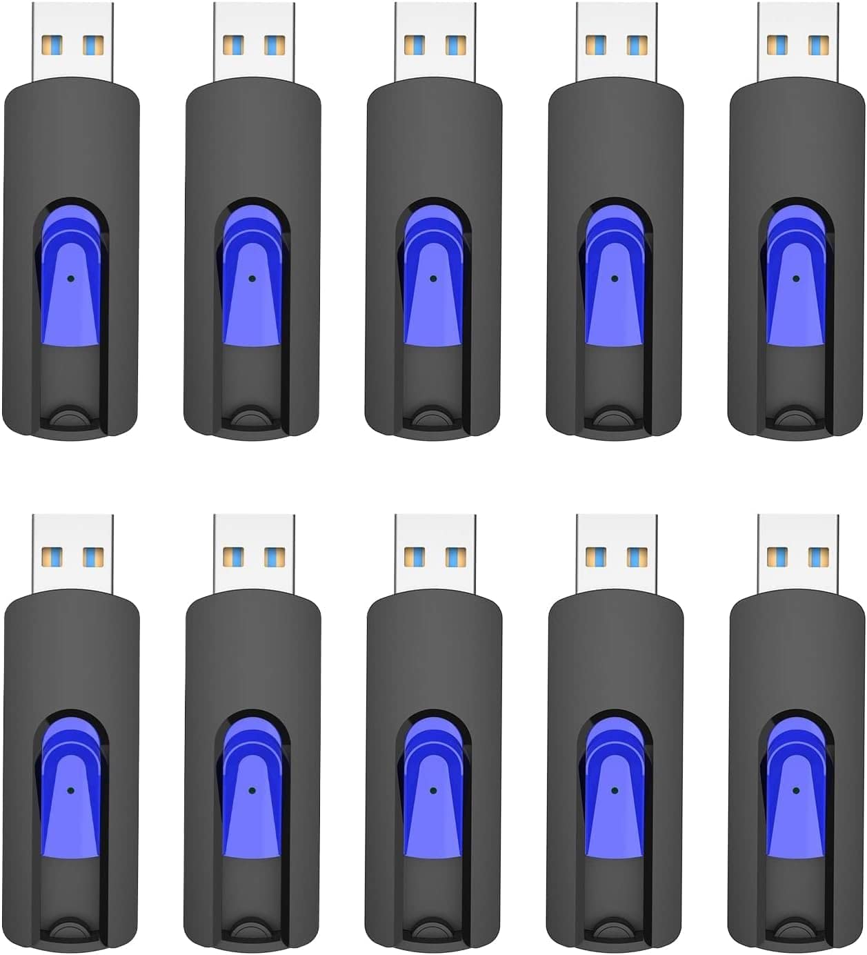 Usb 3.0 Flash Drive, Juanwe 16Gb Flash Drive 10 Pack Usb Drives Thumb Drive 3.0 Retractable Memory Stick Jump Drive For Data Sto