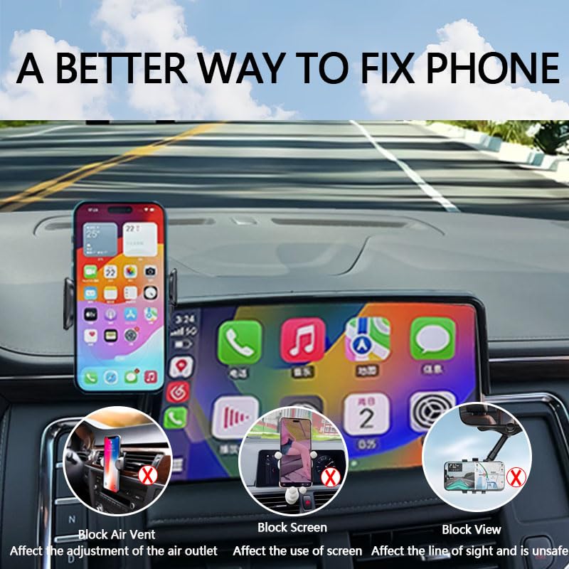 Juborre Car Phone Holder For 2021-2024 Chevrolet Tahoe/Suburban/Gmc Yukon Accessories,Phone Mount For Tahoe/Suburban/Yukon With