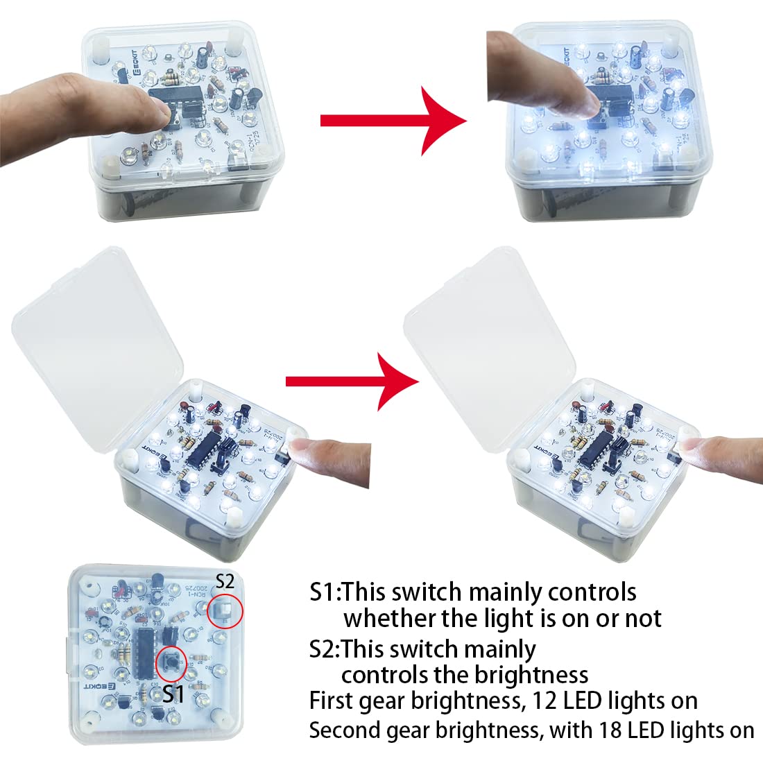 Gikfun Remote Control Led Night Light Diy Kit Soldering Practice Pcb Board Lamp Diy Kit For Beginners, Students Ek1329