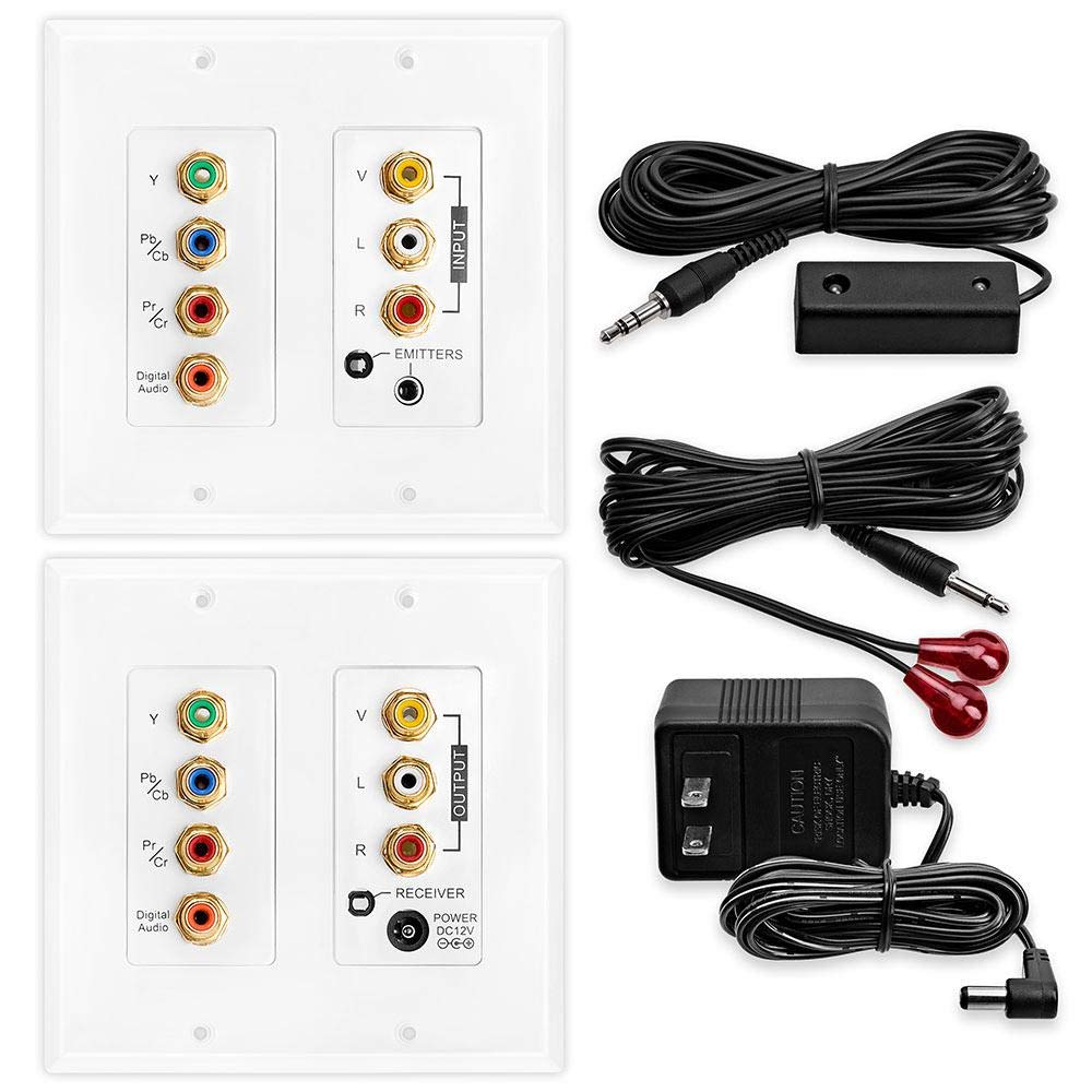 Component Composite Video Digital Analog Audio + Ir Repeater System Over Cat5