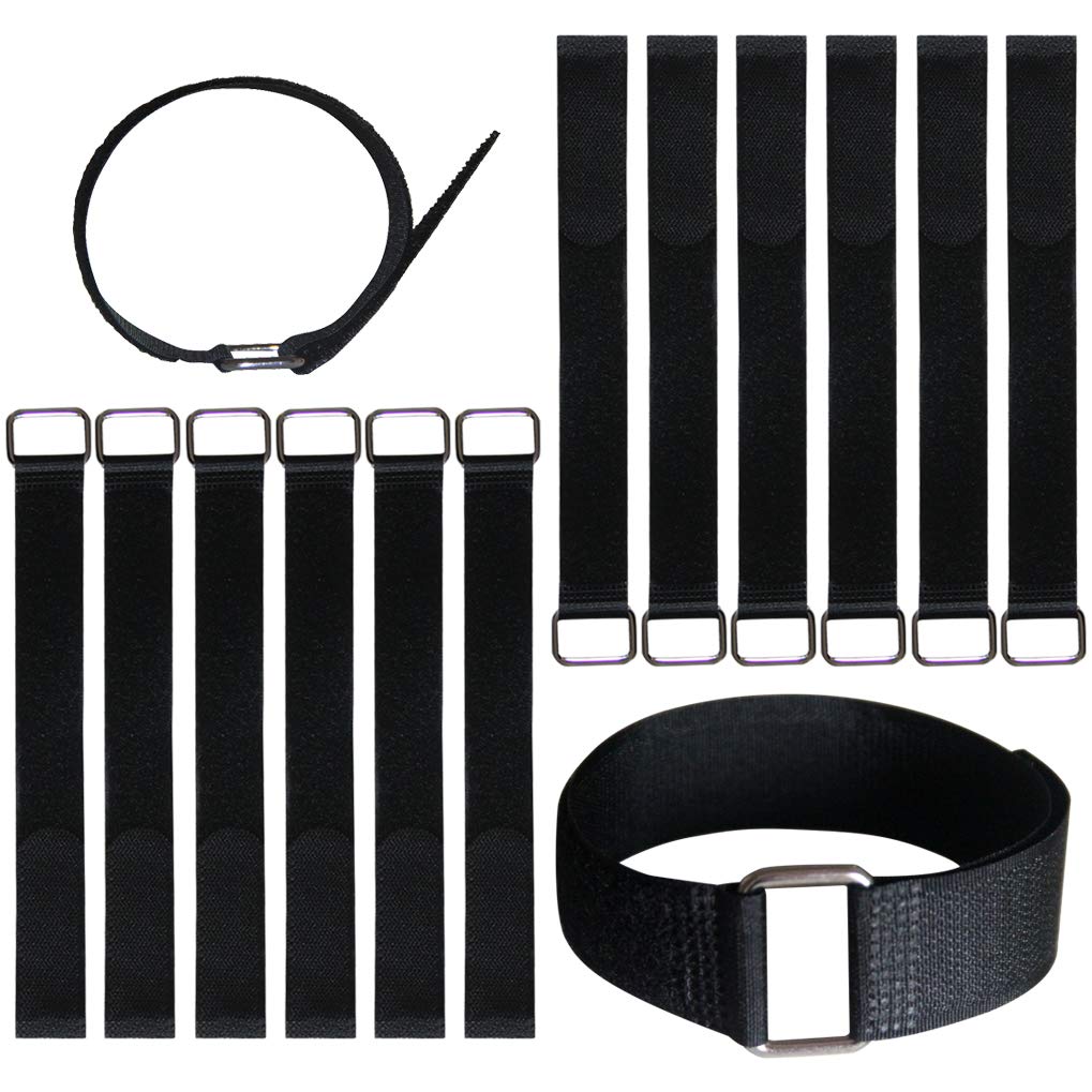 Vigaer 12 Inch Reusable Fastening Cable Straps   Hook And Loop Fixing Straps   12 Pack
