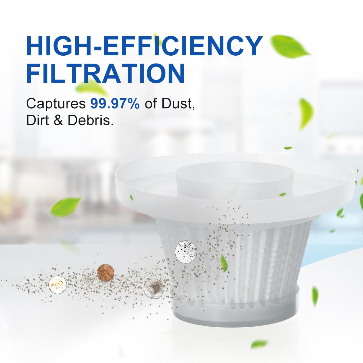 Lanmu 4 Pack Replacement Filter Compatible With Horsepower Duck Compact Cordless Vacuum Cleaner As Seen On Tv, Washable Filter V