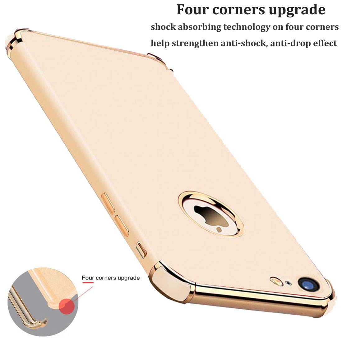 Tverghvad For Iphone 7/8 Case, Ultra Thin Flexible Soft Matte Phone Case Compatible For Iphone 7/ Iphone 8 (Gold)