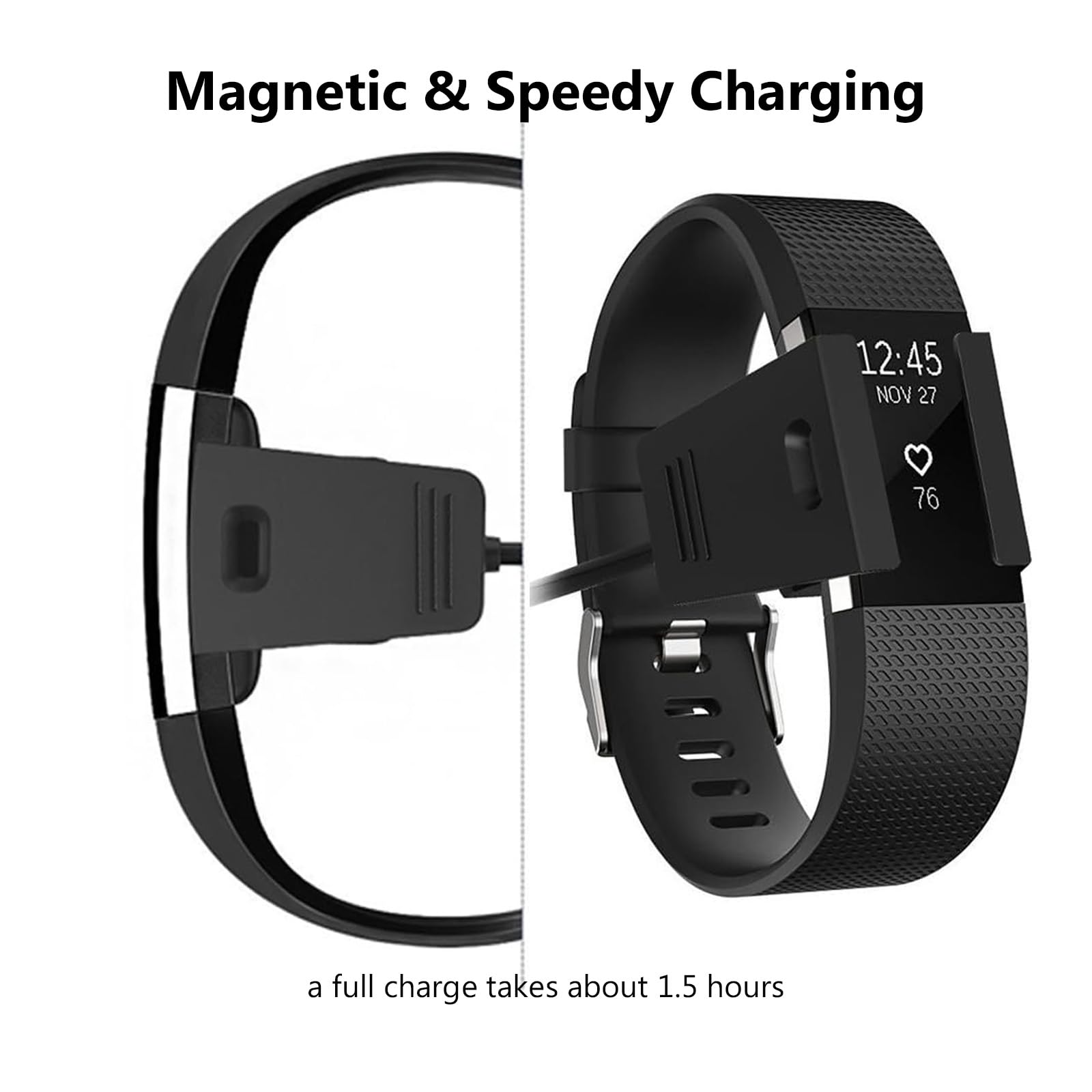 Wzhenb Fast Wall Charger For Fitbit Charge 2 Replacement Charger Dock Compatible Fitbit Charge 2 Heart Rate + Fb407 Smart Watch