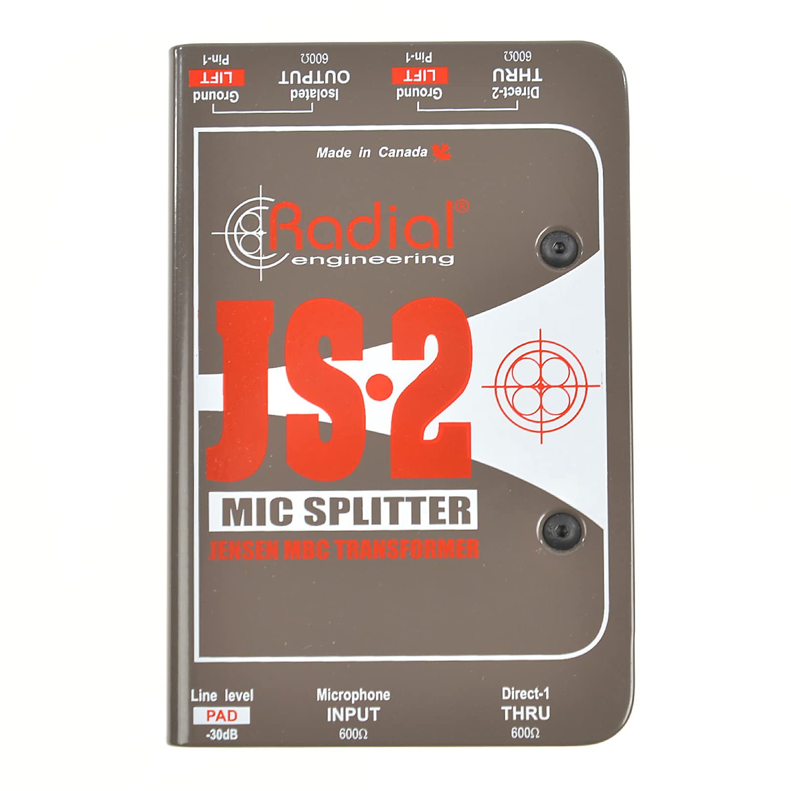 Radial Engineering Js2 Passive Microphone Splitter Direct Box