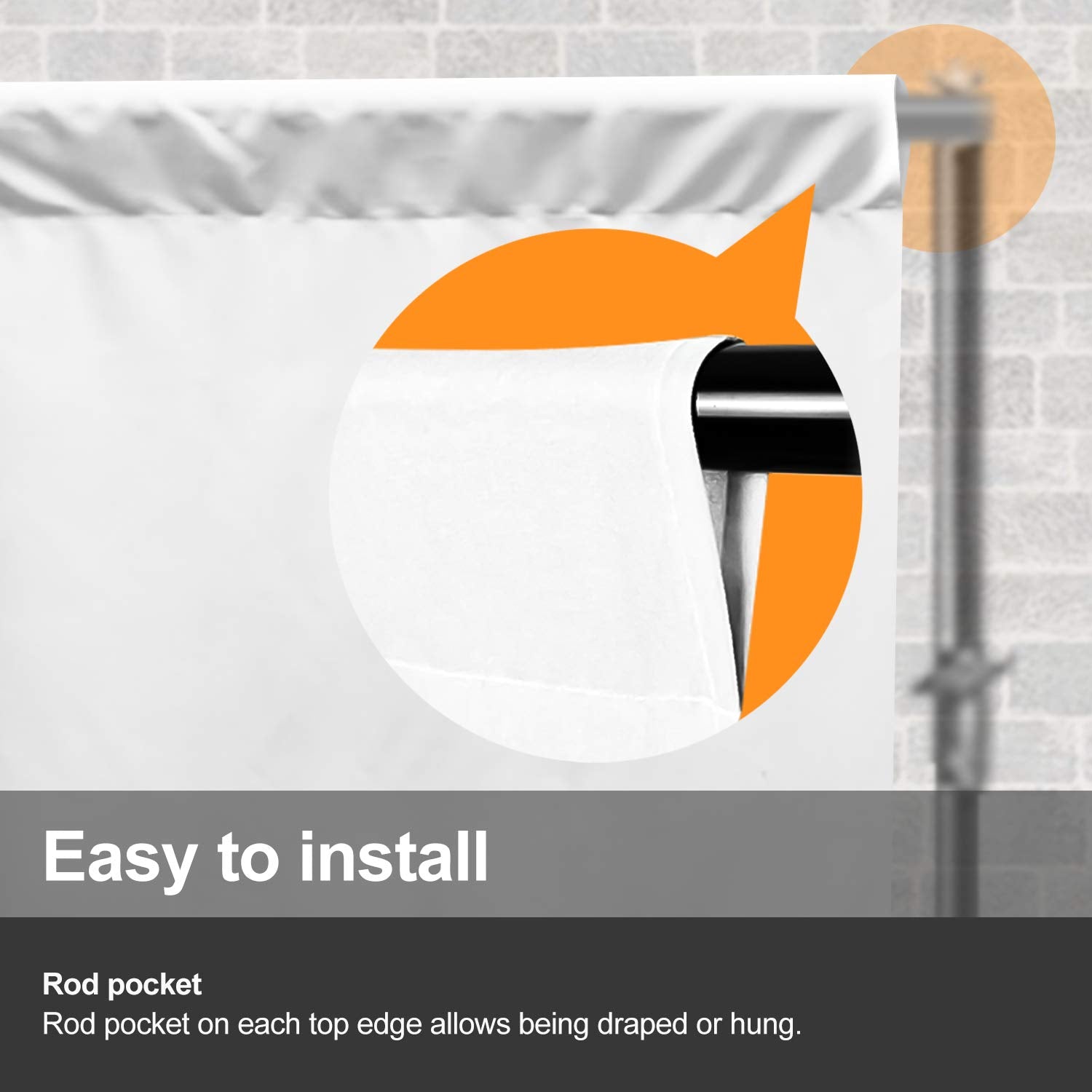 Julius Studio 9 Ft X 15 Ft White Chromakey Photo Video Studio Fabric Backdrop, Background Screen, Pure White Muslin, Photography