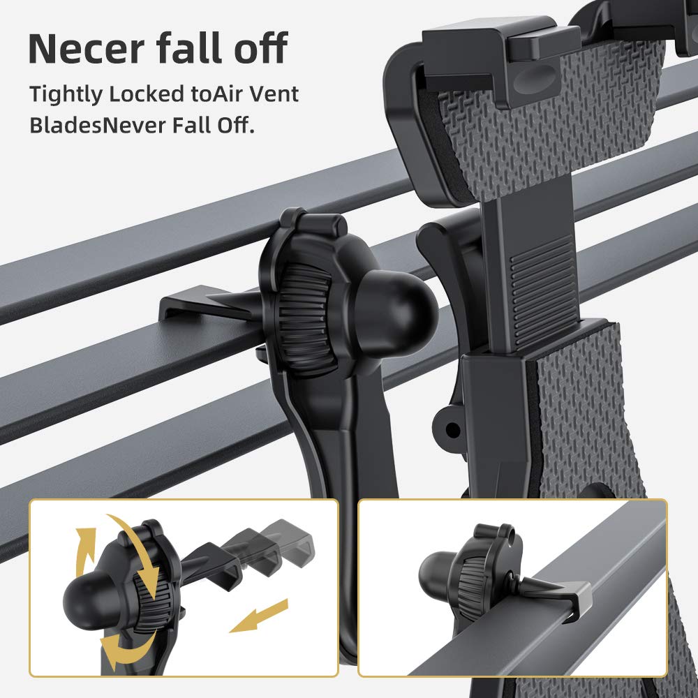 Tablet Holder Car Mount For Apple Ipad Samsung Galaxy Tab All 6' 11' Tablets, Cars Air Vent With Dashboard Windshield Strong Suction Cup Mount 360� Rotation Adjustable Telescopic Arm Tablet Holder