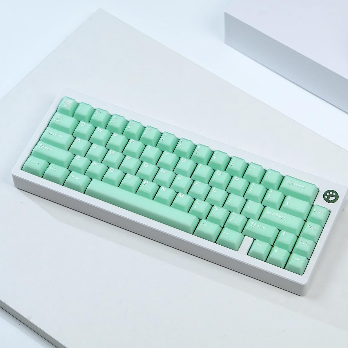 114Keys Translucent Keycaps Cherry Profile Pbt Doubleshot Green Keycaps Set Fit For 60% 65% 75% Cherry Mx Switches Mechanical Ke