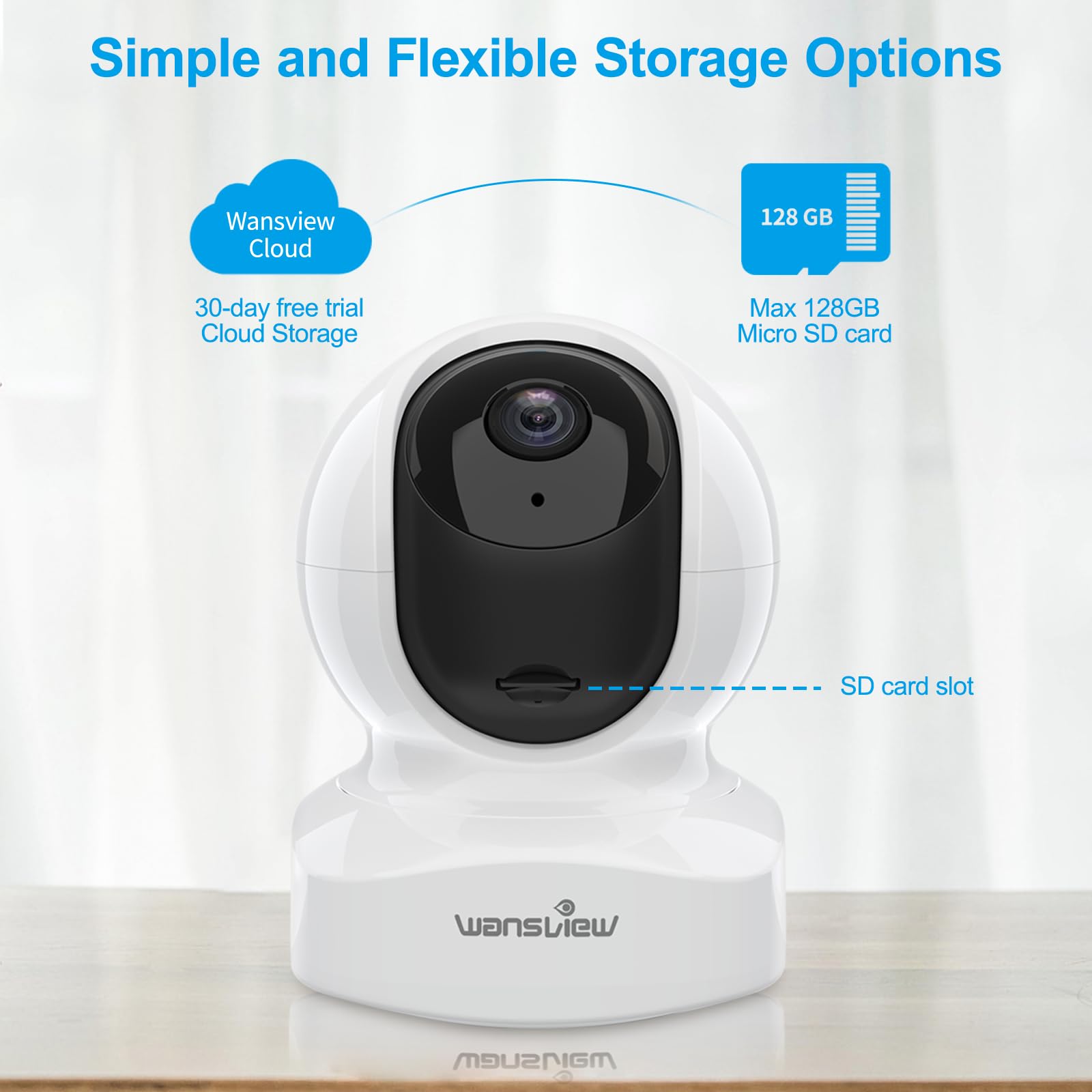 Home Security Camera, Baby Camera, 2K Wansview Wifi Camera For Pet/Nanny, Motion Alerts, 2 Way Audio, Night Vision, Compatible W