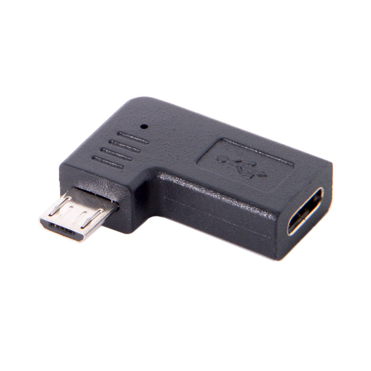 Cablecc Usb C Type C Female To Micro Usb 2.0 5Pin Male Data Adapter 90 Degree Left & Right Angled Type (Left Angled)