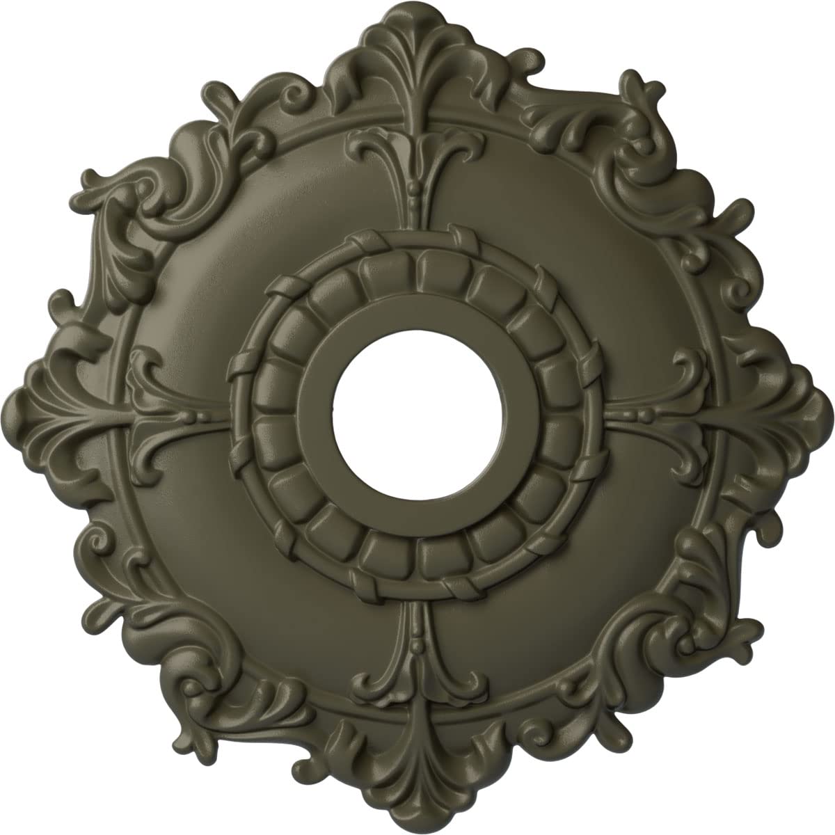 Ekena Millwork CM18RLWHF Riley Ceiling Medallion fits Canopies up to 4 5/8, Witch Hazel
