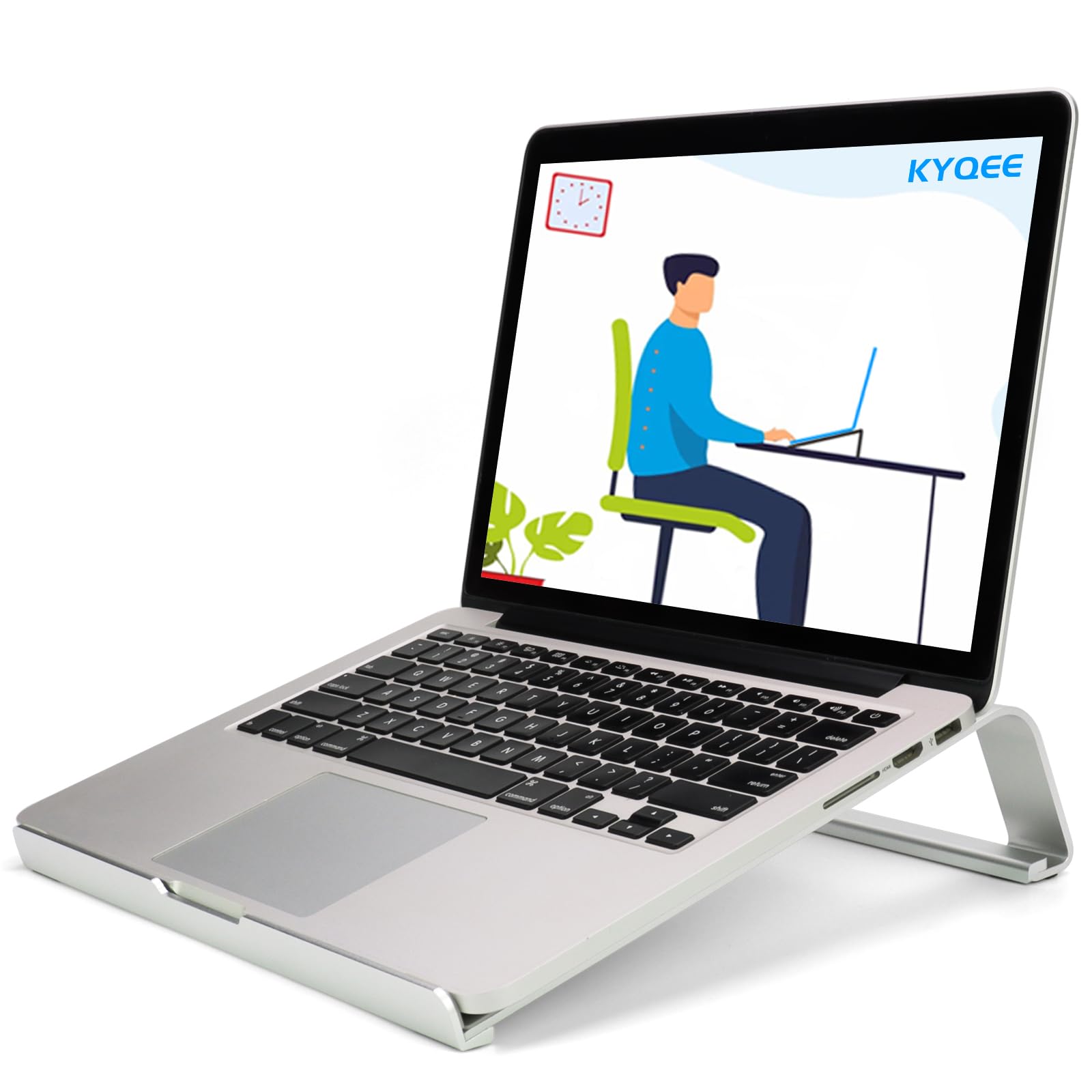 Kyqee Enhanced Stability Laptop Stand For Desk, Ergonomic Aluminum Laptop Riser, Computer Stand For Laptop, Compatible With 12 1