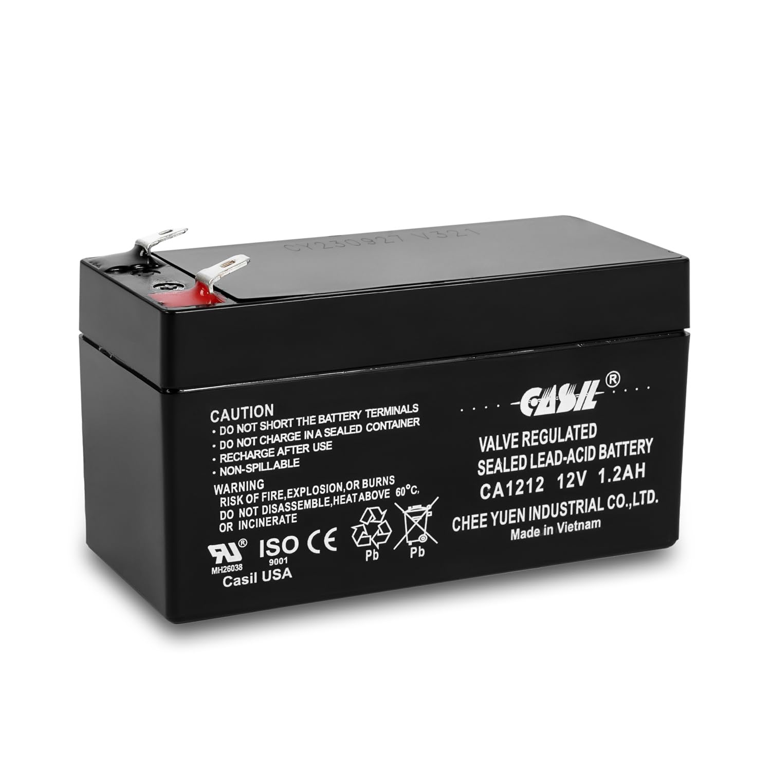 Casil 12v 1.2ah Rechargeable Sealed Lead Acid Replacement Battery for Mercedes Auxiliary Battery, 12volt 1.2 amp Compatible with