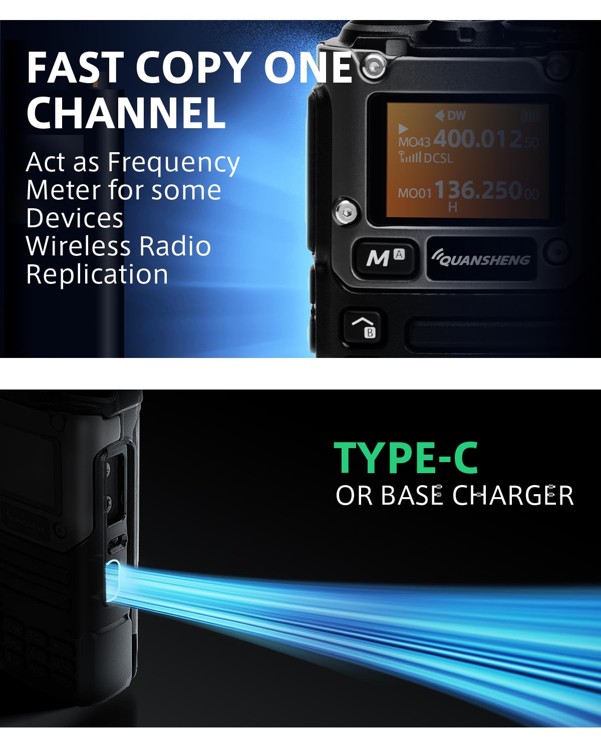 Quansheng K6 Uvk5(8)Am/Fm/Dtmf Walkie Talkie 200Three Frequency Receiving Walkie Talkie Noaa Weather Forecast, With Flash Replic
