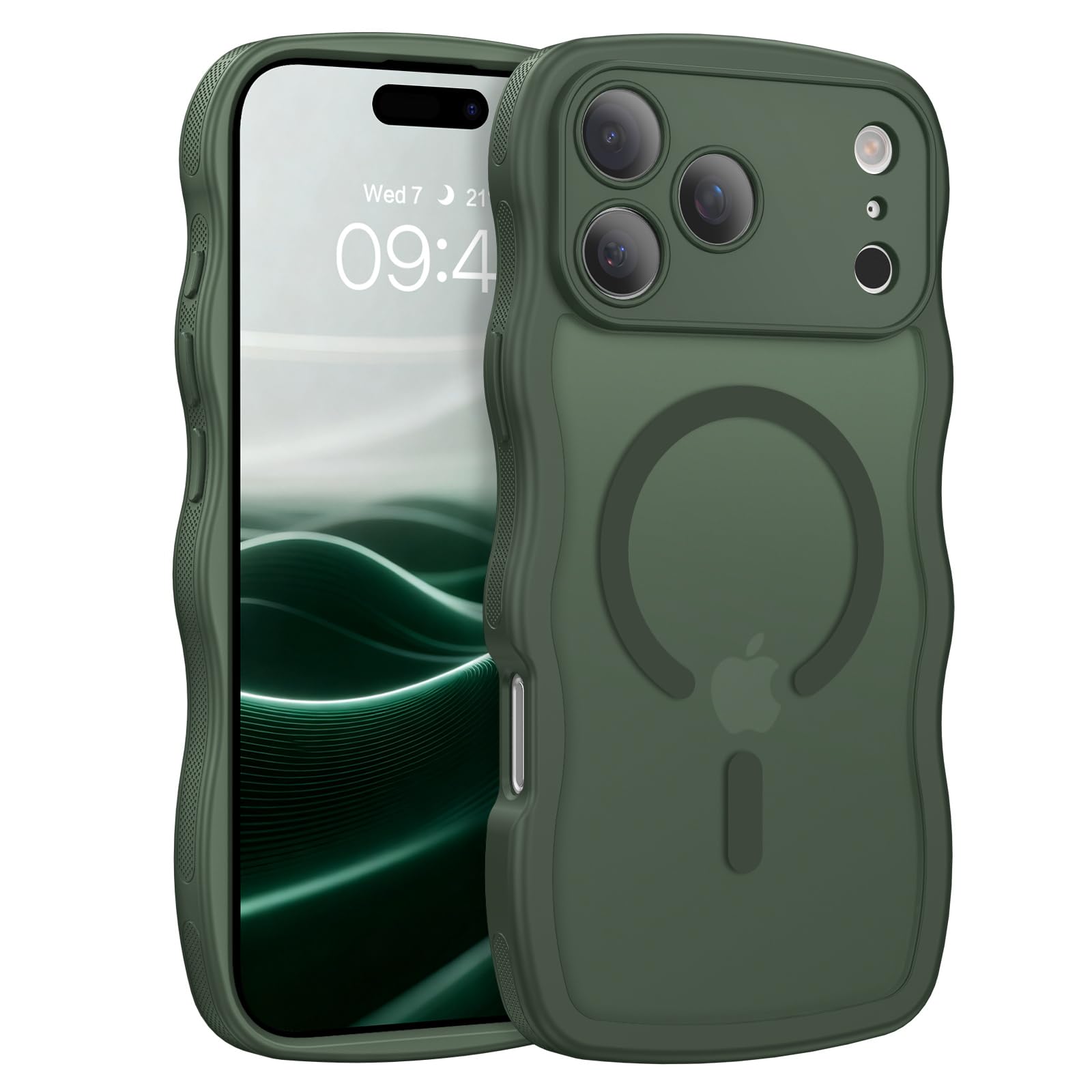 BENTOBEN Magnetic for iPhone 17 Pro Case, Cute Wavy [Full Camera Protection] [Compatible with MagSafe] Matte Anti-Slip Bumper Wo