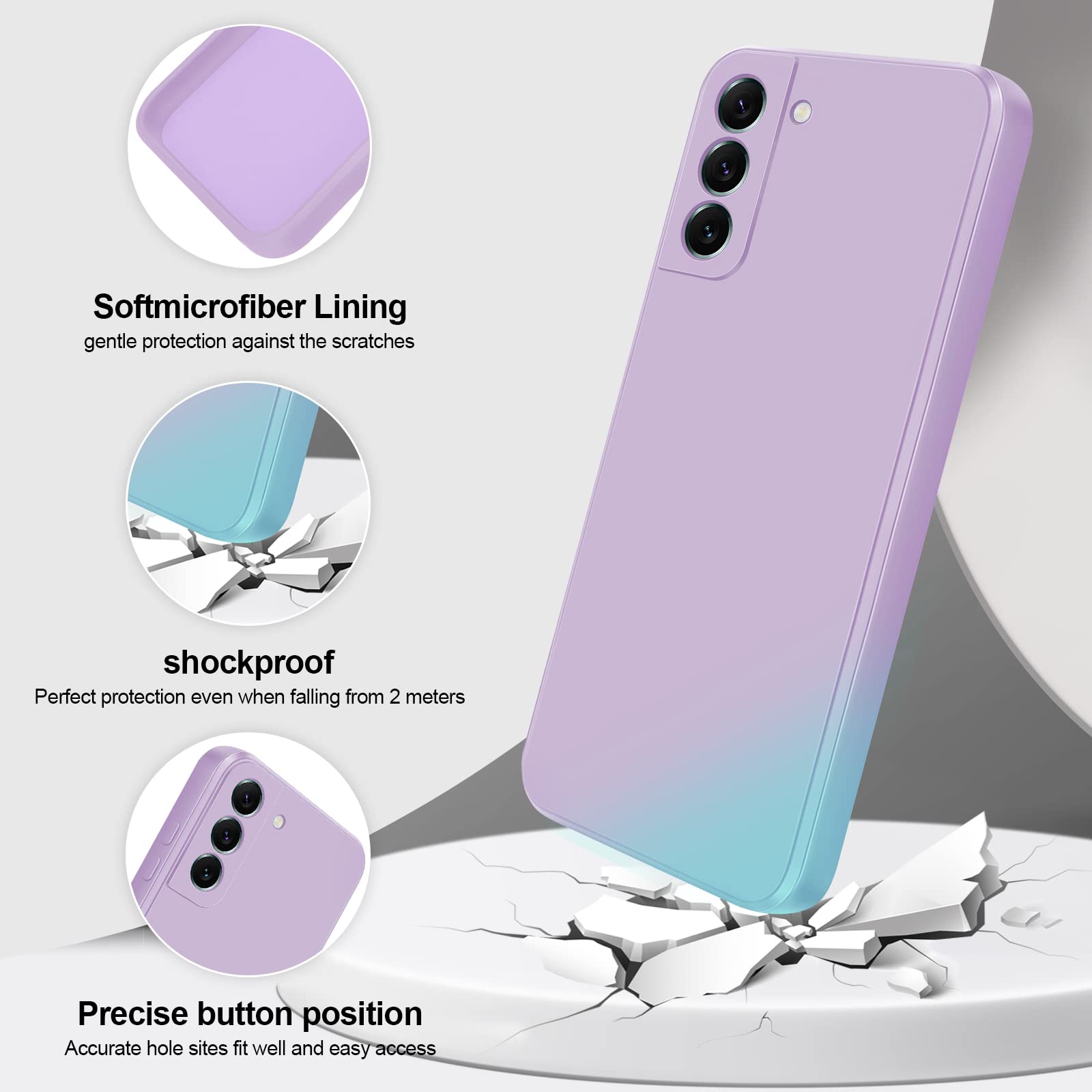 Giiyoon Silicone Case Compatible With Samsung Galaxy S22 5G, Full Body Silky Soft Touch Phone Case With Camera Protection, Shock