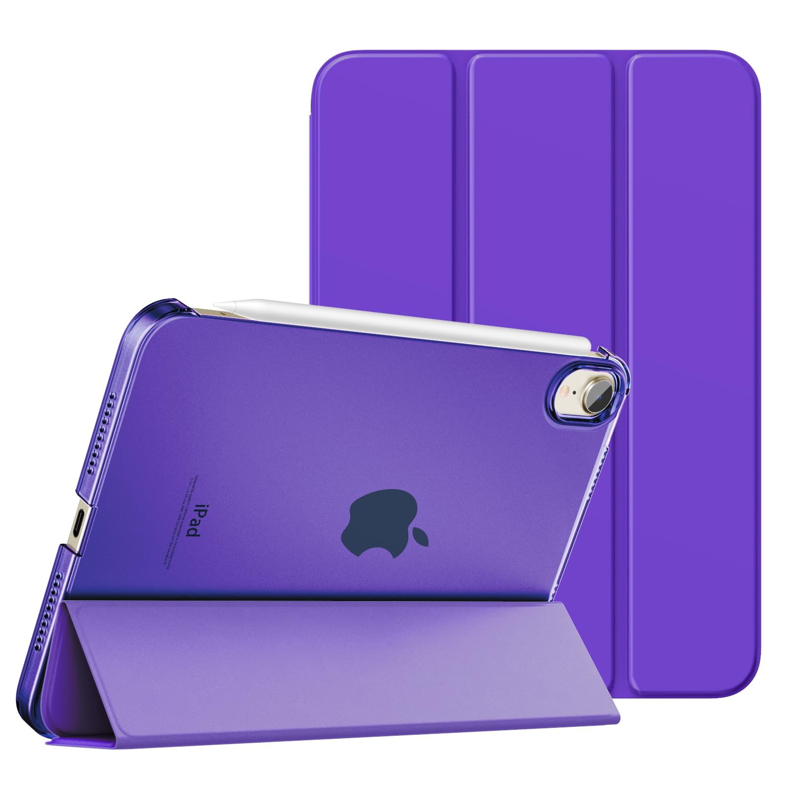 MoKo for iPad Mini 7 (A17 Pro) Case 2024,iPad Mini 6 Case 2021,8.3 inch iPad Mini 7th/6th Generation Case,Slim Lightweight Hard Back Shell Stand Cover for iPad Mini 2024 with Touch ID, Purple Violet