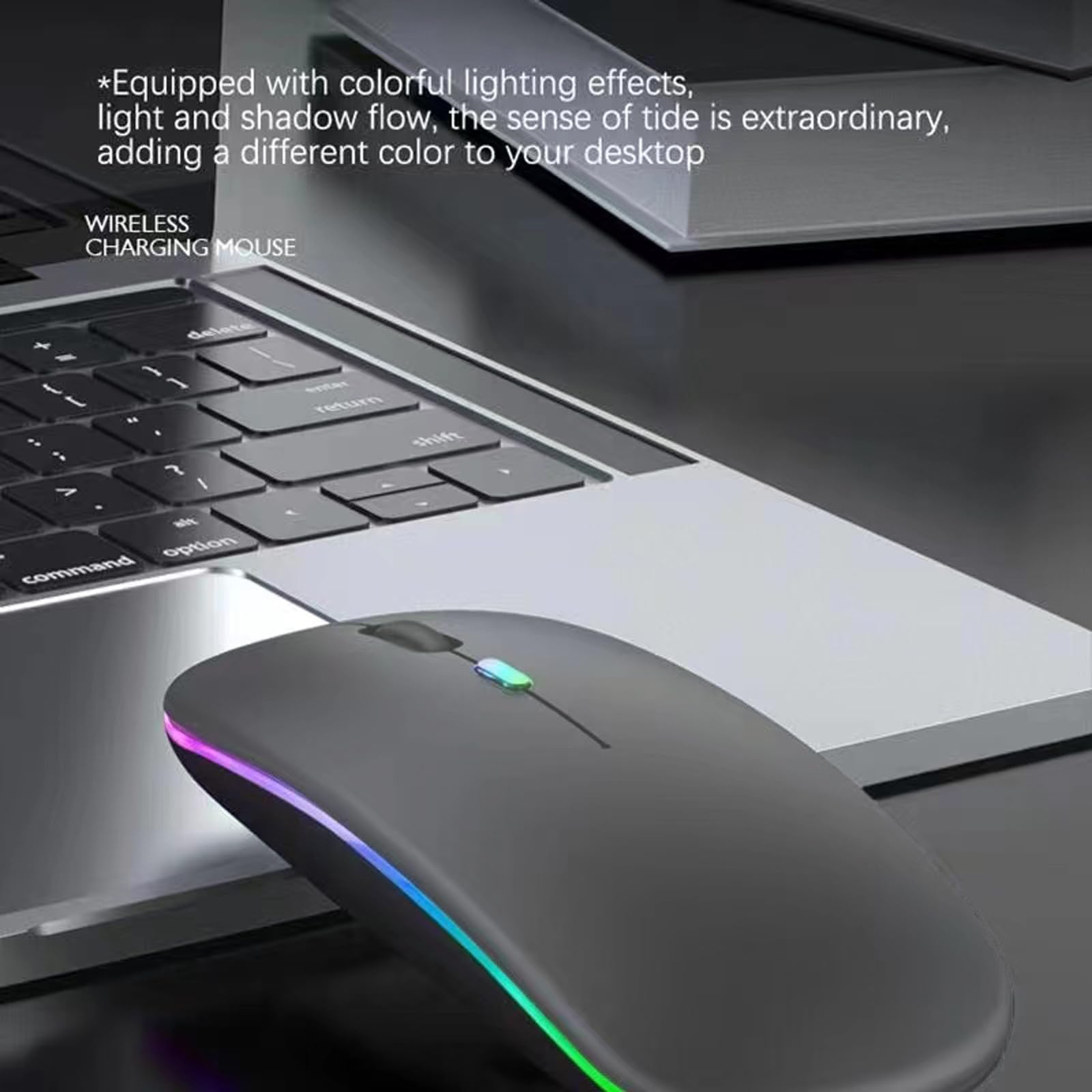 Guiheng 10 Pack Wireless Bluetooth Mouse,Led Dual Mode Rechargeable Silent Slim Laptop Mouse,Portable(Bt5.2+Usb Receiver) Dual M