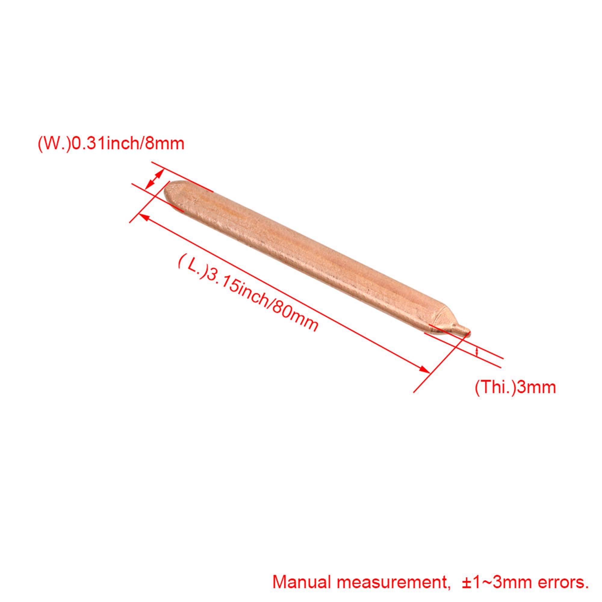 Bqlzr Flat Heat Pipe Computer Tube 0.3X0.8X8Cm Copper Sink Cpu Tube Retrofit Pack Of 4
