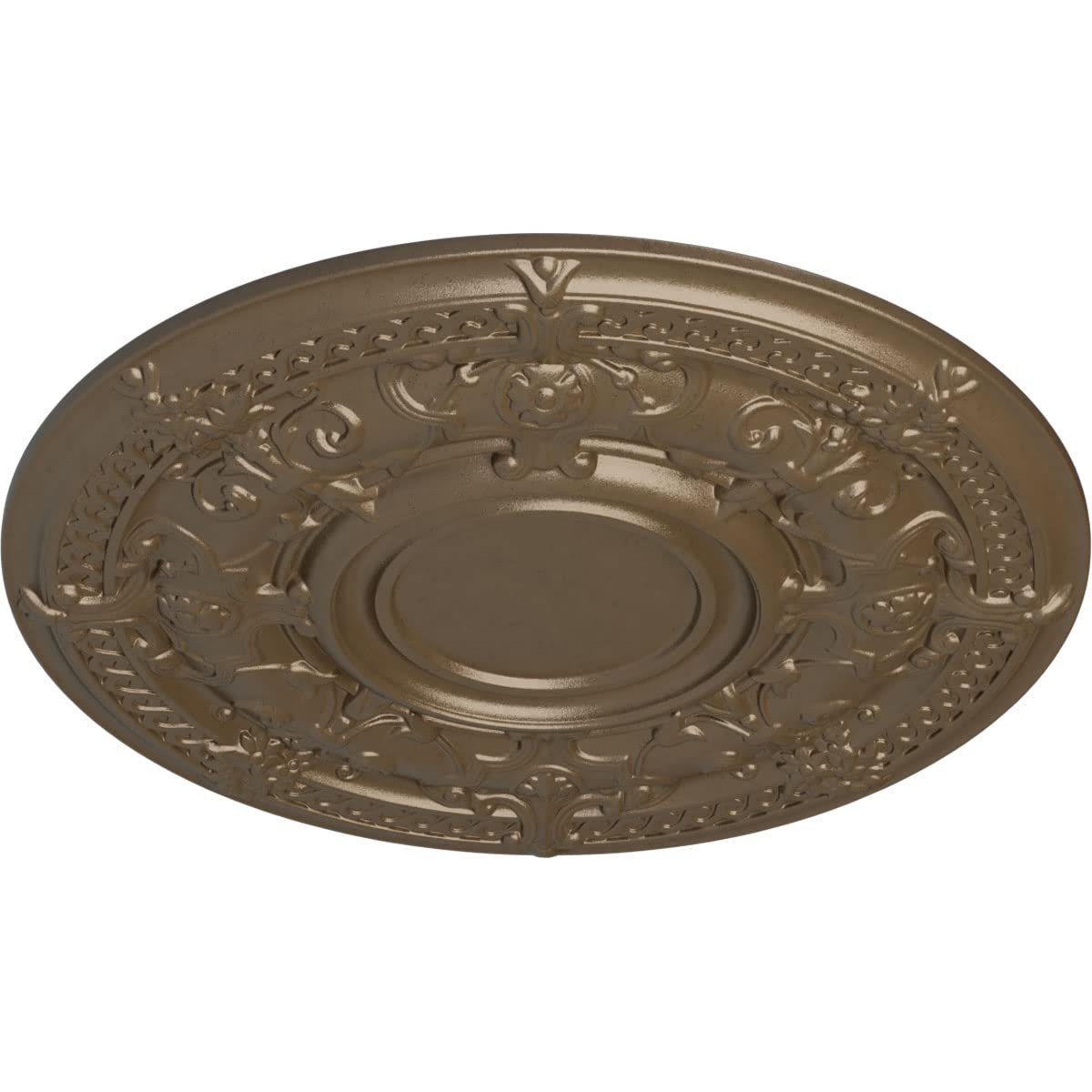 Ekena Millwork Cm33Dawss Dauphine Ceiling Medallion, 33 7/8''Od X 1 3/8''P (Fits Canopies Up To 13 1/4''), Hand Painted Warm Sil