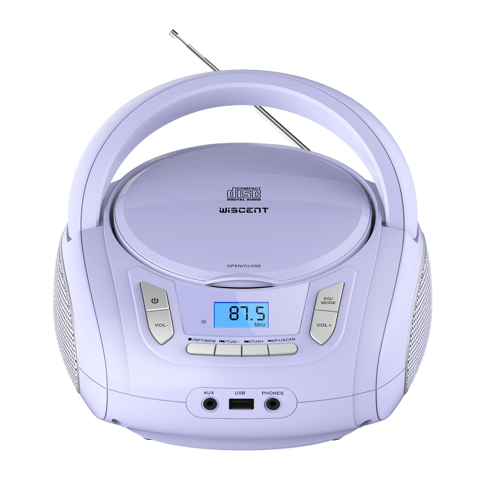 Radio Cd Player With Bluetooth,Fm Radio,Usb Mp3 Playback,Aux In,Headphone Jack,Cd R/Rw And Mp3 Cds Compatible,Portable Cd Player