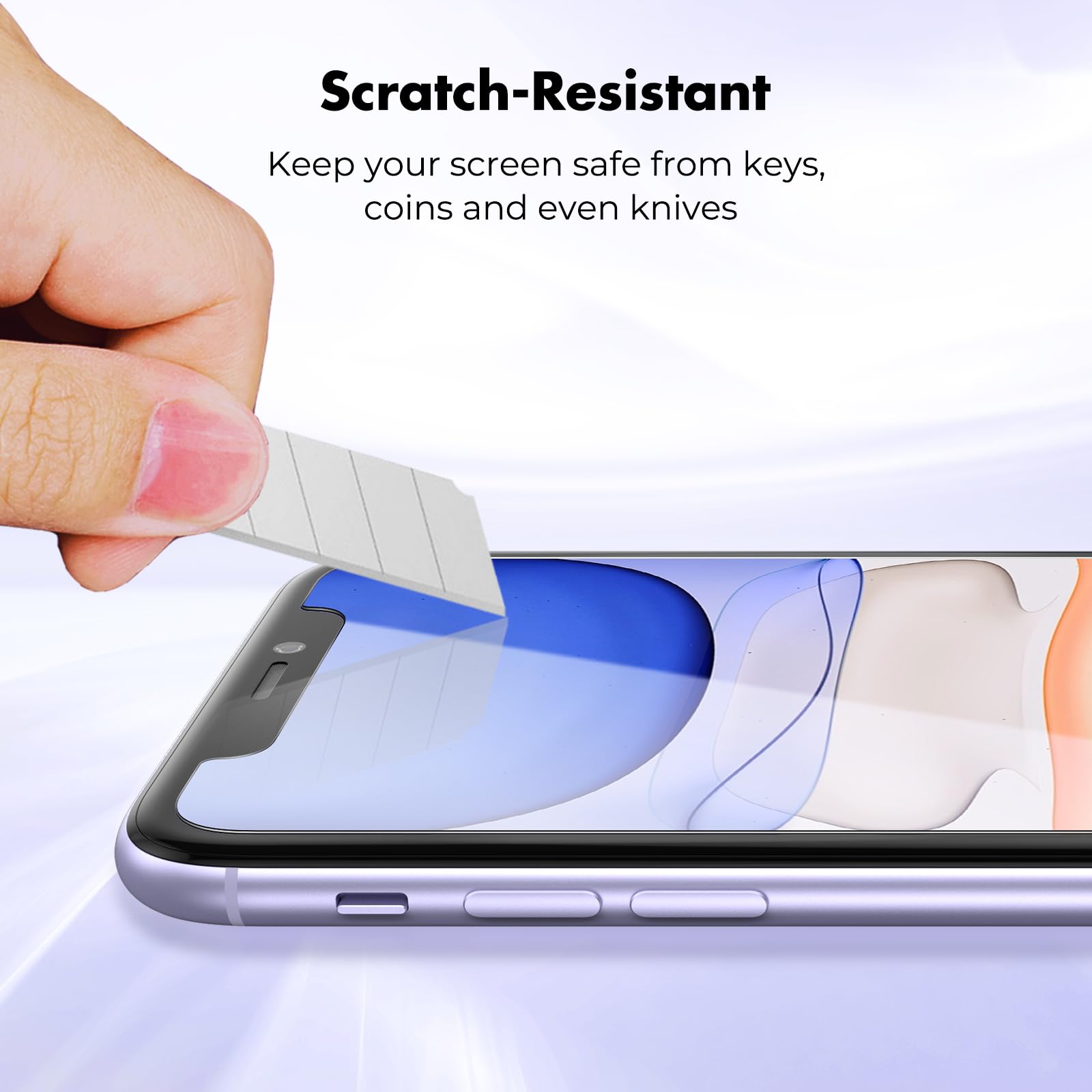 Unbreakcable Shatterproof Tempered Glass Screen Protector For Iphone 11/Iphone Xr [2 Pack] [Easy Installation Frame] [9H Hardnes