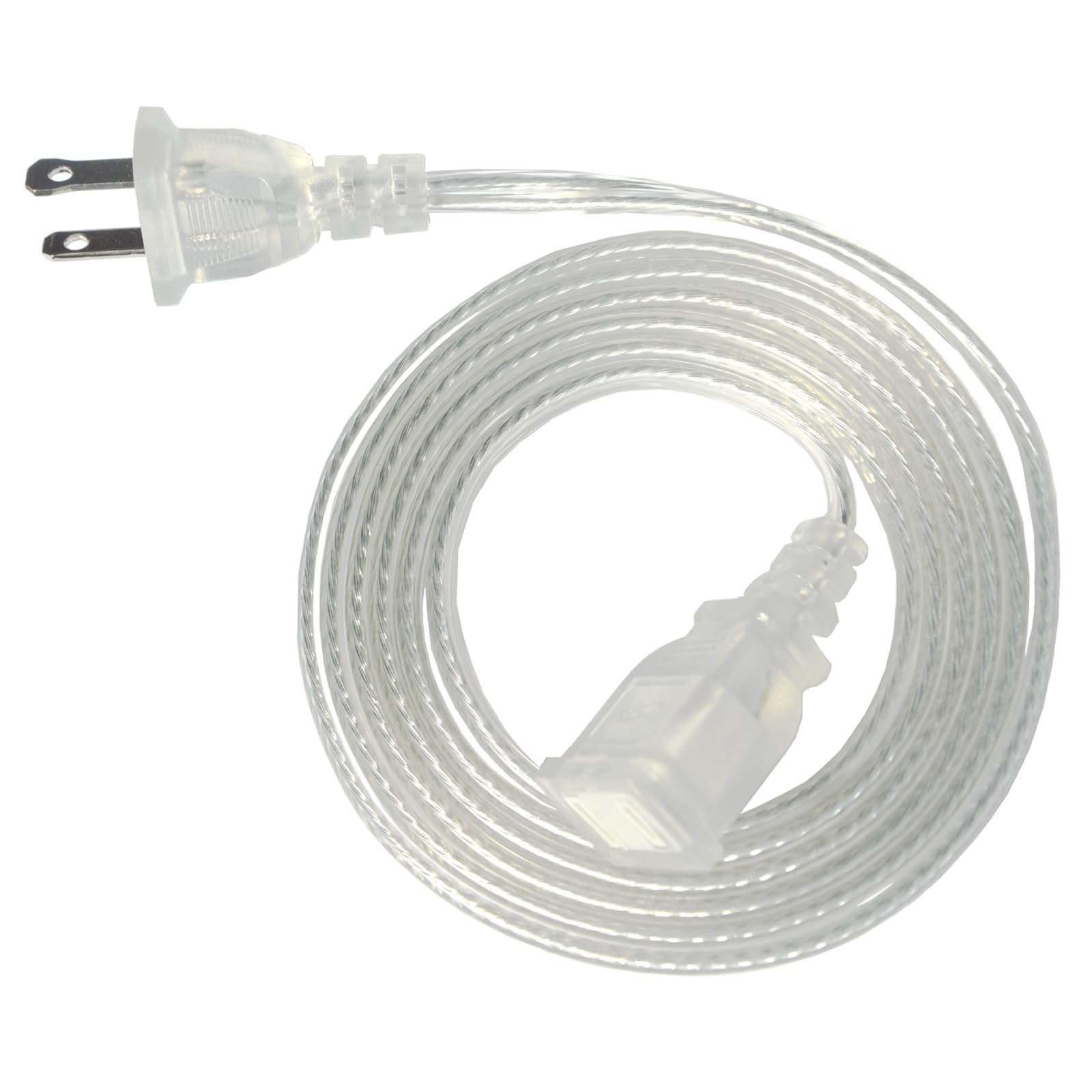 Jplenty Clear Extension Cord 6Ft Extension Cords Thin 2 Prong For Indoor Use With Single Plug  Ideal For Christmas Lights, Lamps