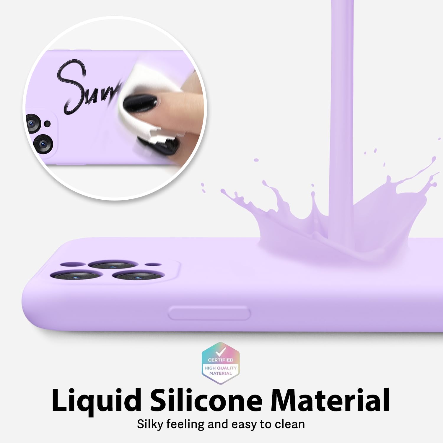 Oakxco For Iphone 11 Pro Max Phone Case Liquid Silicone, Thin Slim Soft Rubber Gel Tpu Plain Simple Cover For Women Girl Cute, M