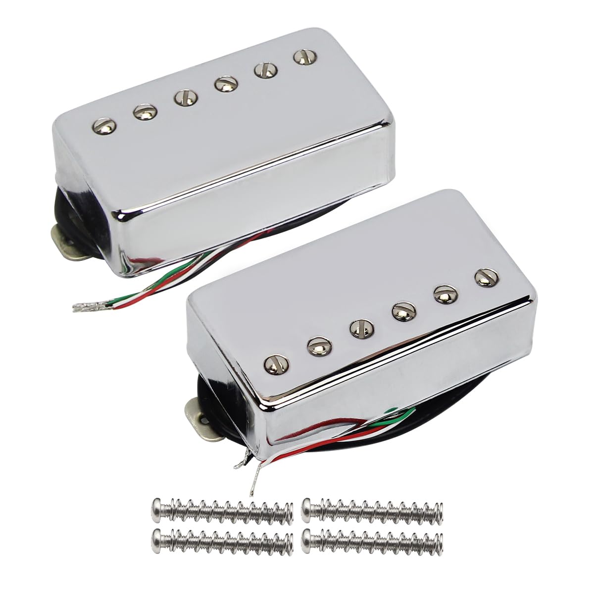 FLEOR Humbucker Pickup Ceramic Guitar Neck + Bridge Pickup Set Chrome Fit LP Style Electric Guitar