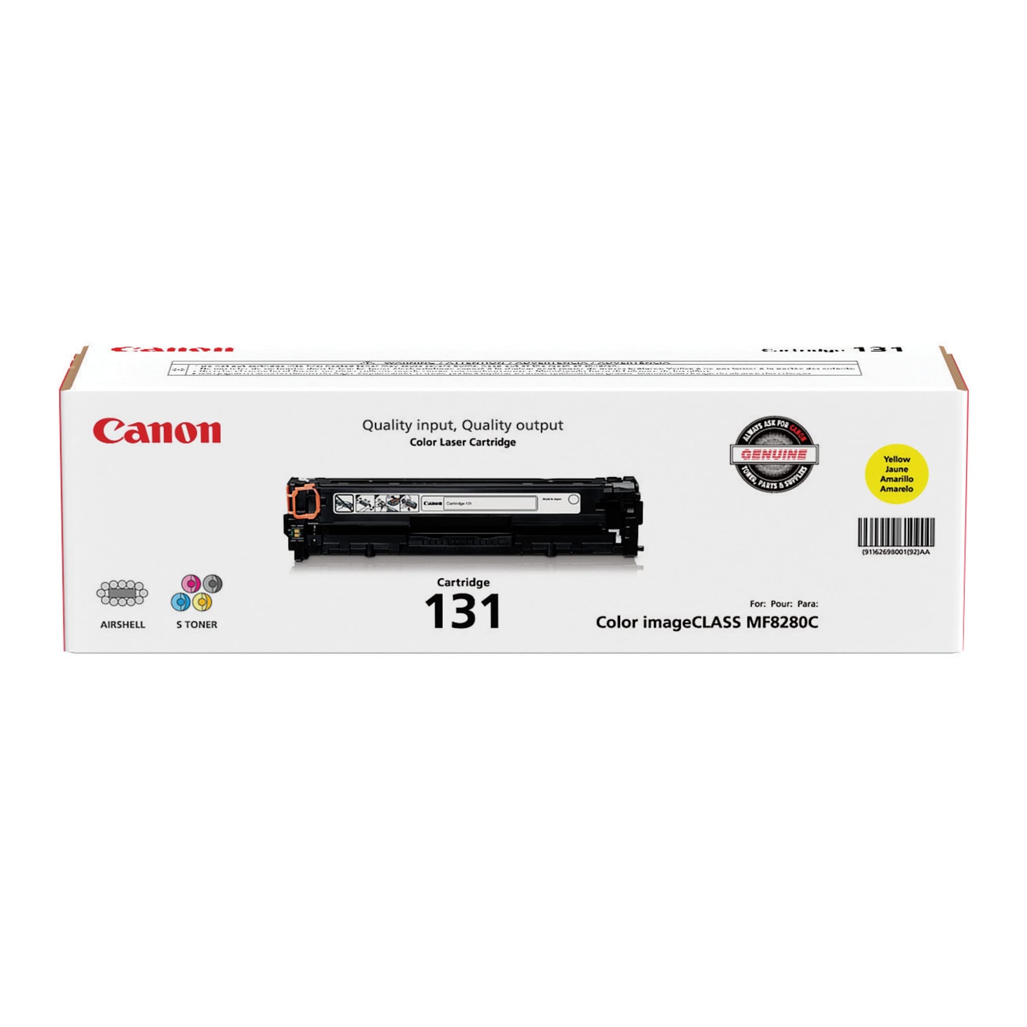 Canon Genuine Toner Bundle 131 (6270B004), 3 Pack (1 Each: Cyan, Magenta, Yellow), For Canon Color Imageclass Mf8280Cw, Mf624Cw,