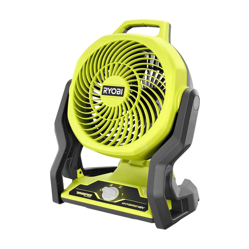 Ryobi One+ 18V Cordless Hybrid Whisper Series 7 1/2 In. Fan (Tool Only), Green (Pcl811B)