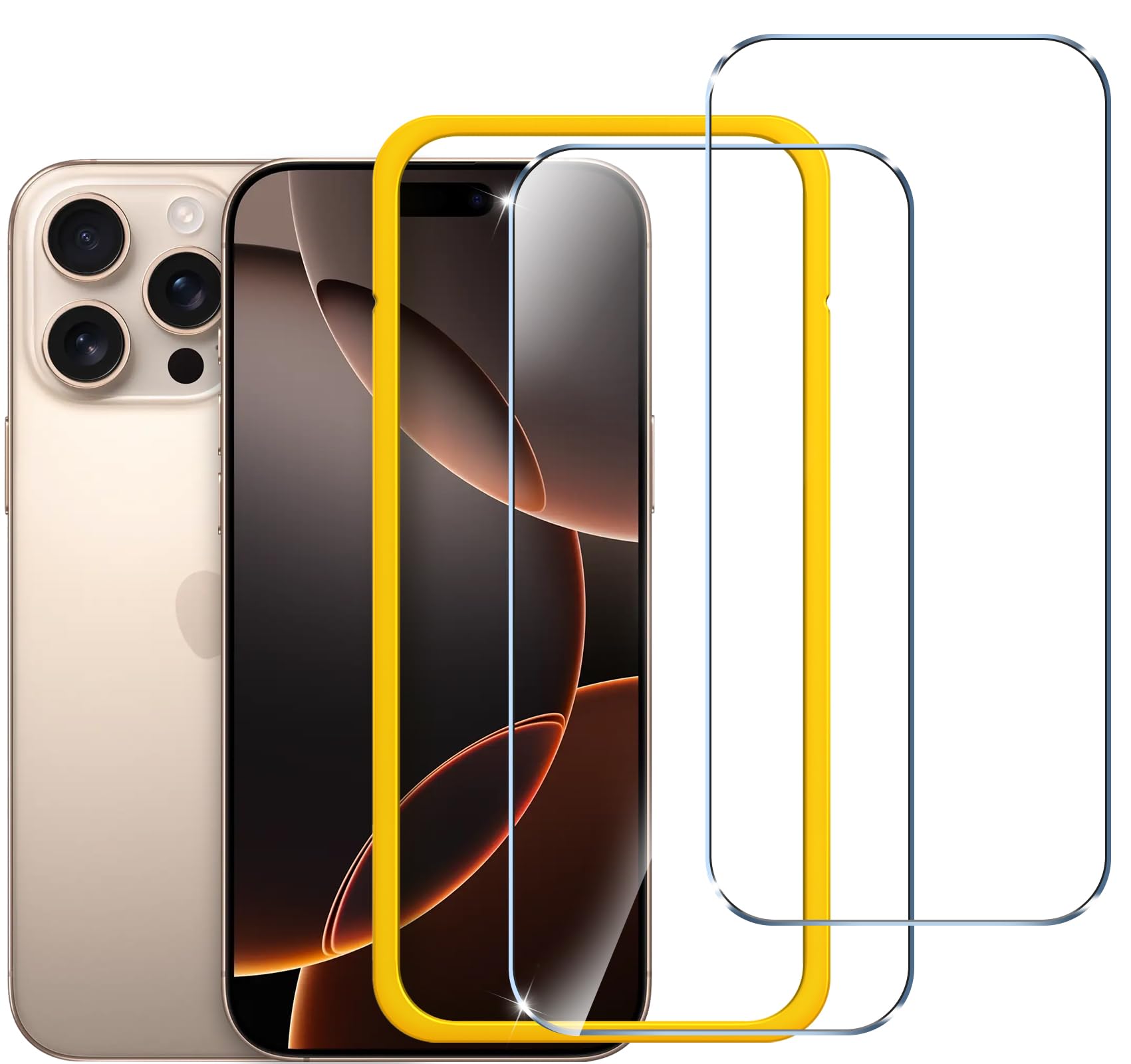 ivoler 2-Pack Tempered Glass for iPhone 16 Pro Max 6.9 Screen Protector with [Alignment Frame], Anti-Scratch, Case Friendly, Tra