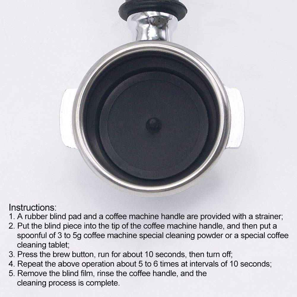 Blind Filter Backflush Disk, Rubber Insert Blind Filter Disc Backflush Cleaning Pad Disk Tray Compact Lightweight For Espresso M