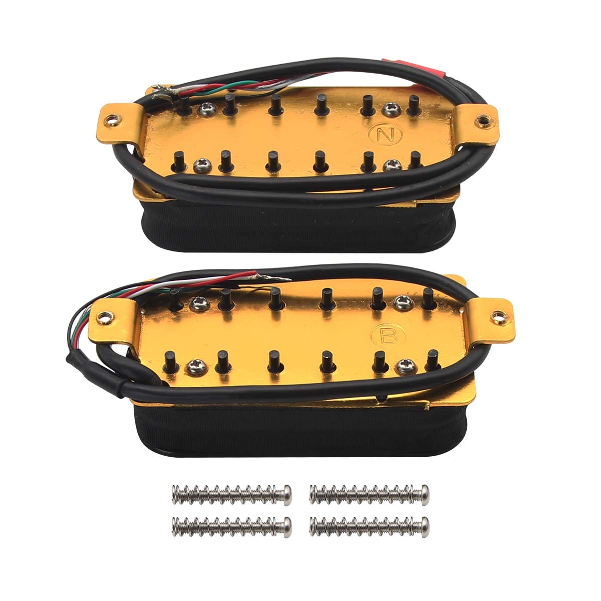 Fleor Neck+Bridge Pickup Set Double Coil Humbucker Pickups For Electric Guitar Pickup Replacement Black