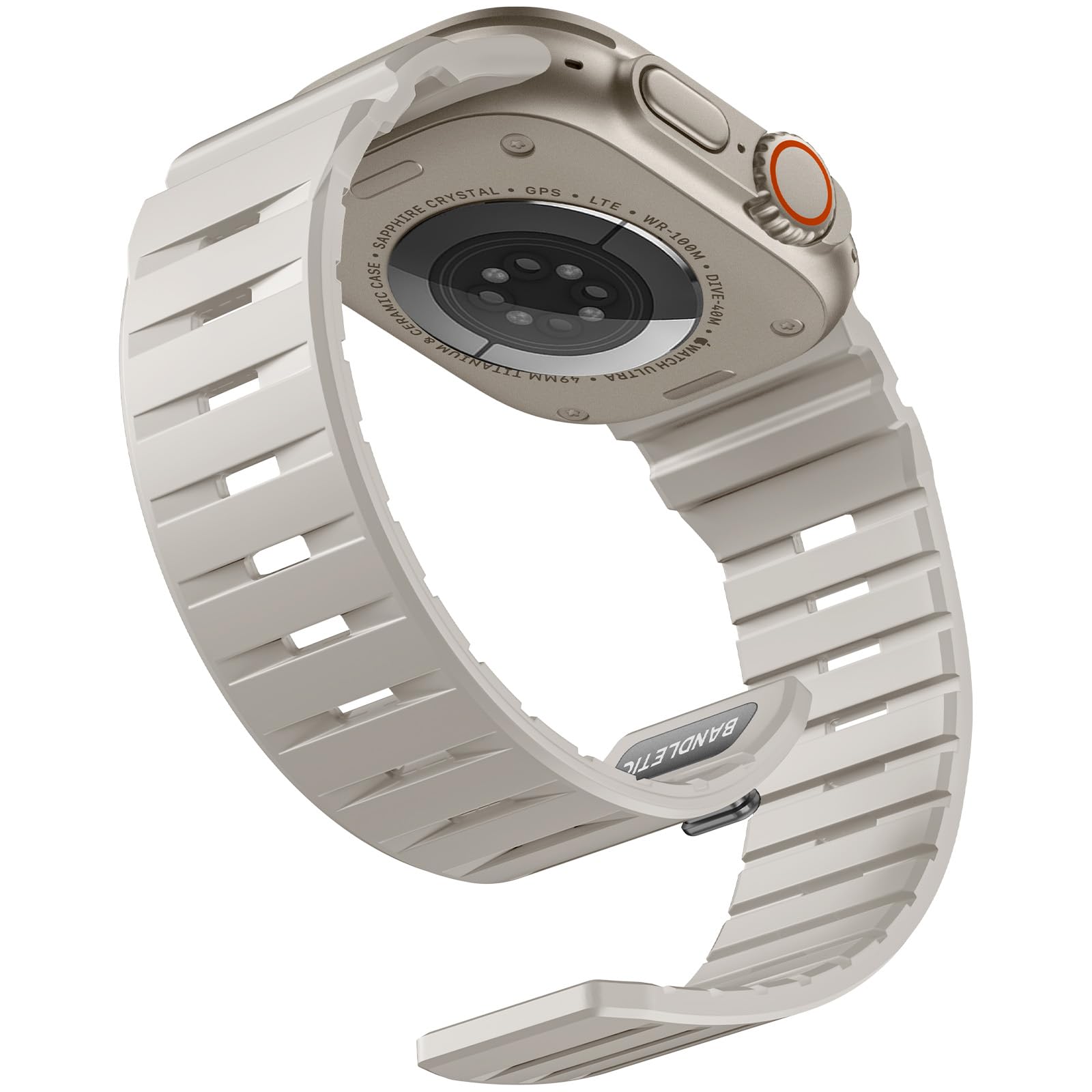 Bandletic Magnetic Silicone Watchband Compatible with Apple Watch Bands for Men 44mm 45mm 46mm 49mm 42mm Women, Sport Magnets St