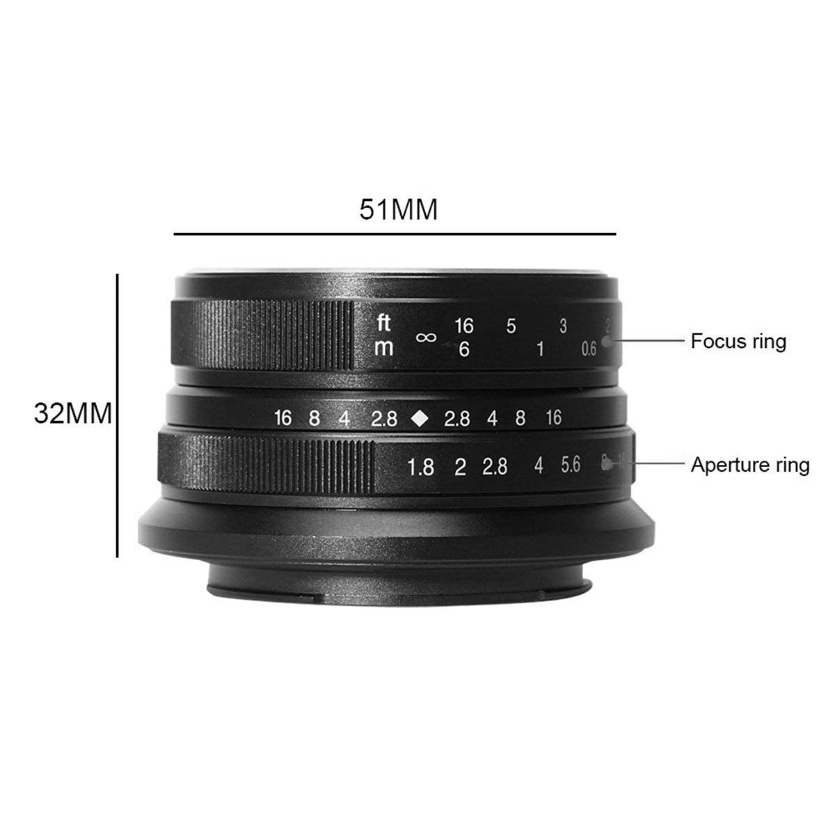 7Artisans 25Mm F1.8 Manual Focus Portrait Lens For Sony E Mount Cameras Like A7 A7Ii A7R A7Rii A7S A7Sii A6500 A6300 A6000 A5100