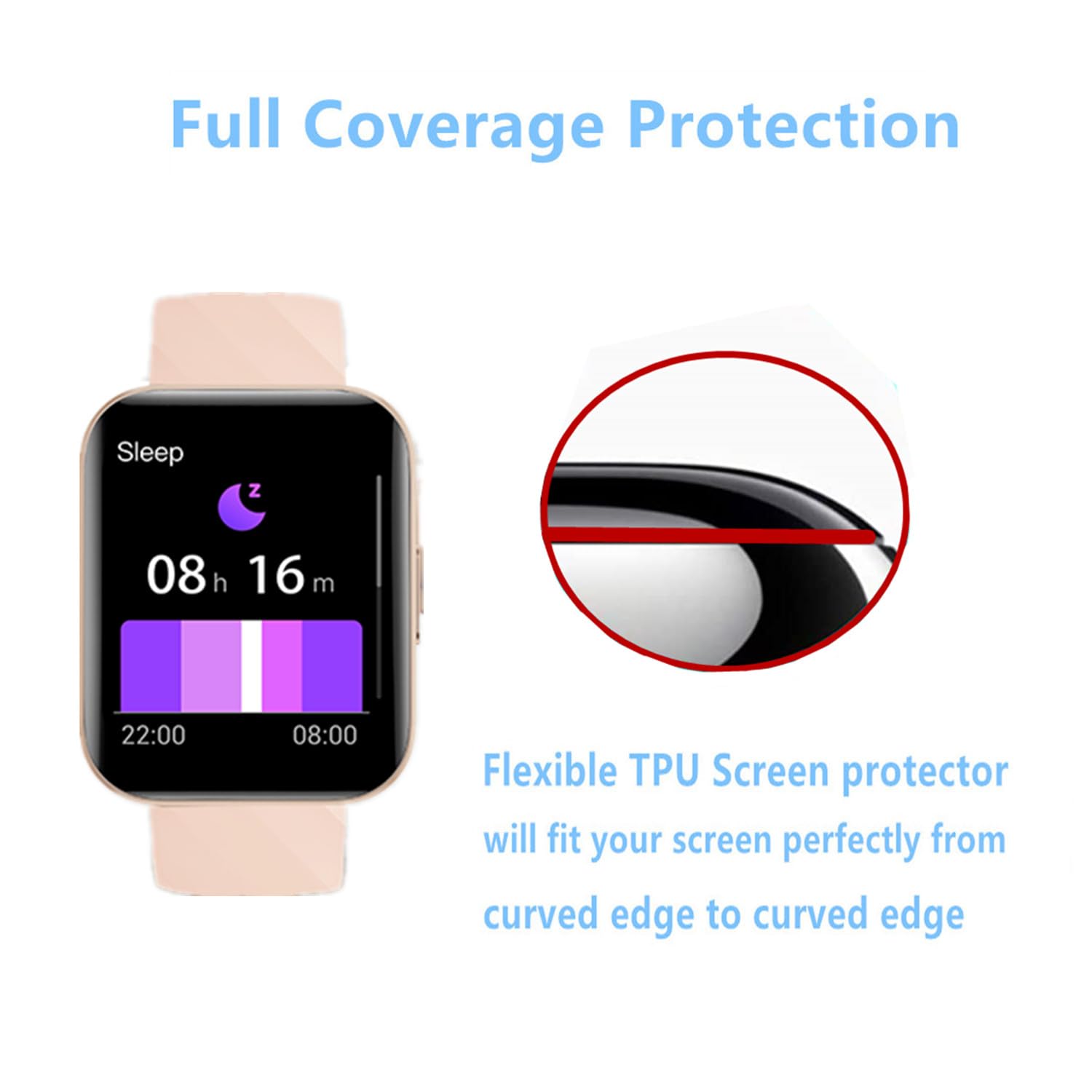 Aemus Screen Protector Compatible For Dakofied D1 Smart Watch 1.85'' (6 Pack) Clear Tpu Soft Film, Compatible For Ruimen H1 Smar