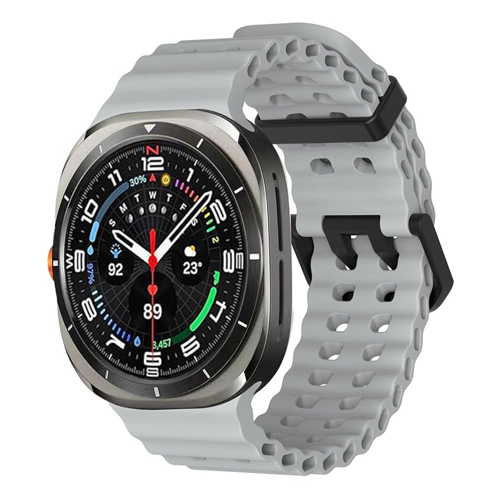 Eanwireless Compatible For Samsung Galaxy Watch 7 Ultra Band 47Mm, Soft Ocean Silicone Sport Strap Women Men Replacement Accesso