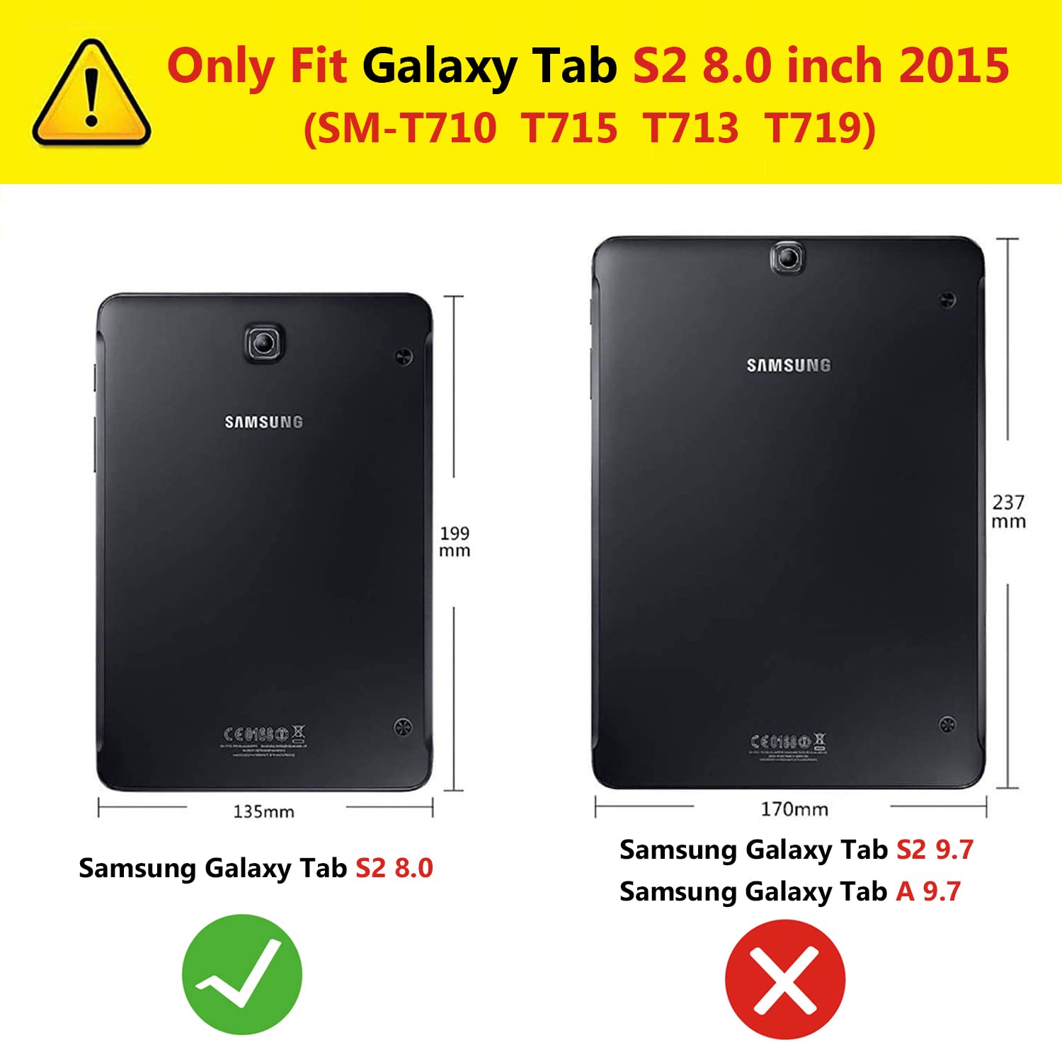 Case For Samsung Galaxy Tab S2 8.0 Inch 2015 (Sm T710 T715 T713 T719),360 Degree Rotating Stand Case Smart Protective Cover,With