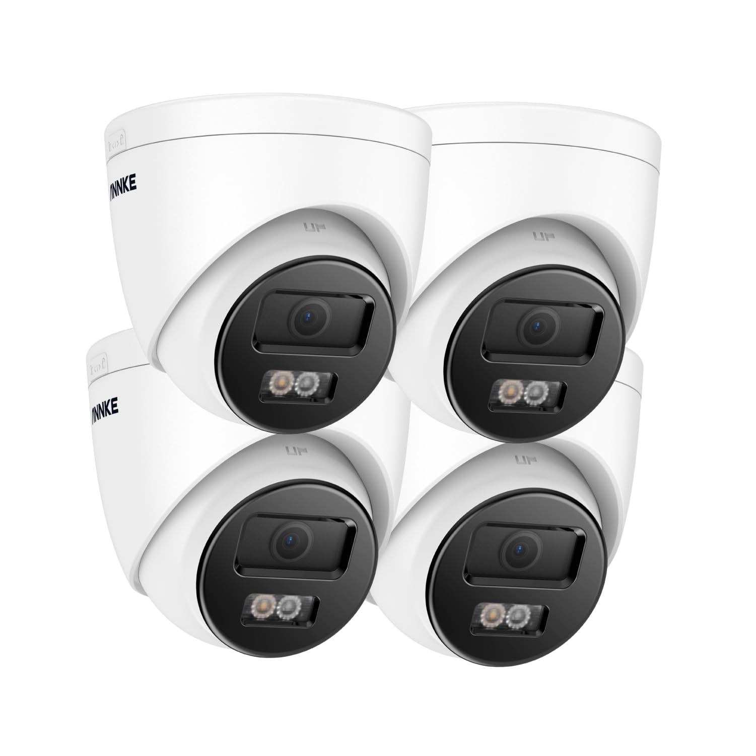 Annke C800 4Pcs Ultra Hd 4K Poe Security Cameras With Ai Human/Vehicle Detection, 8Mp Turret Ip Camera With Audio, 100 Ft Exir 2.0 Night Vision, H.265+, Ip67 Weatherproof, Support 512Gb Micro Sd