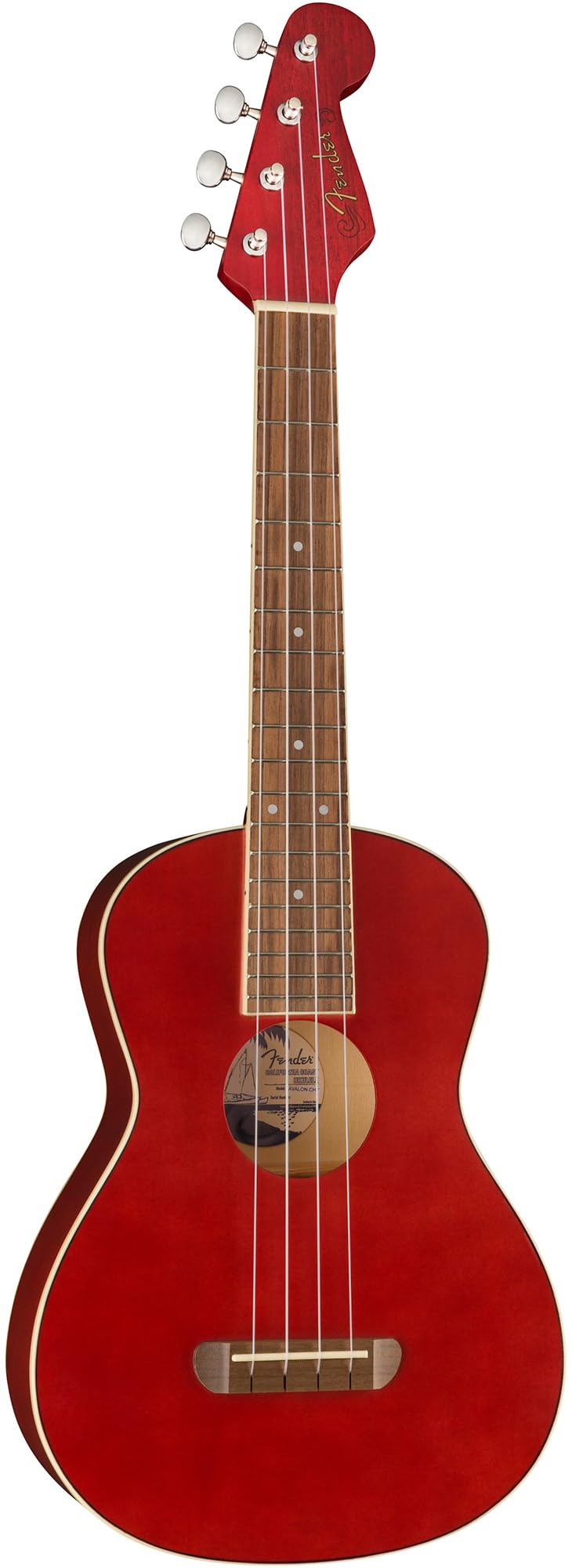 Fender Avalon Tenor Ukulele   Cherry Bundle With Gig Bag, Tuner, And Austin Bazaar Instructional Video