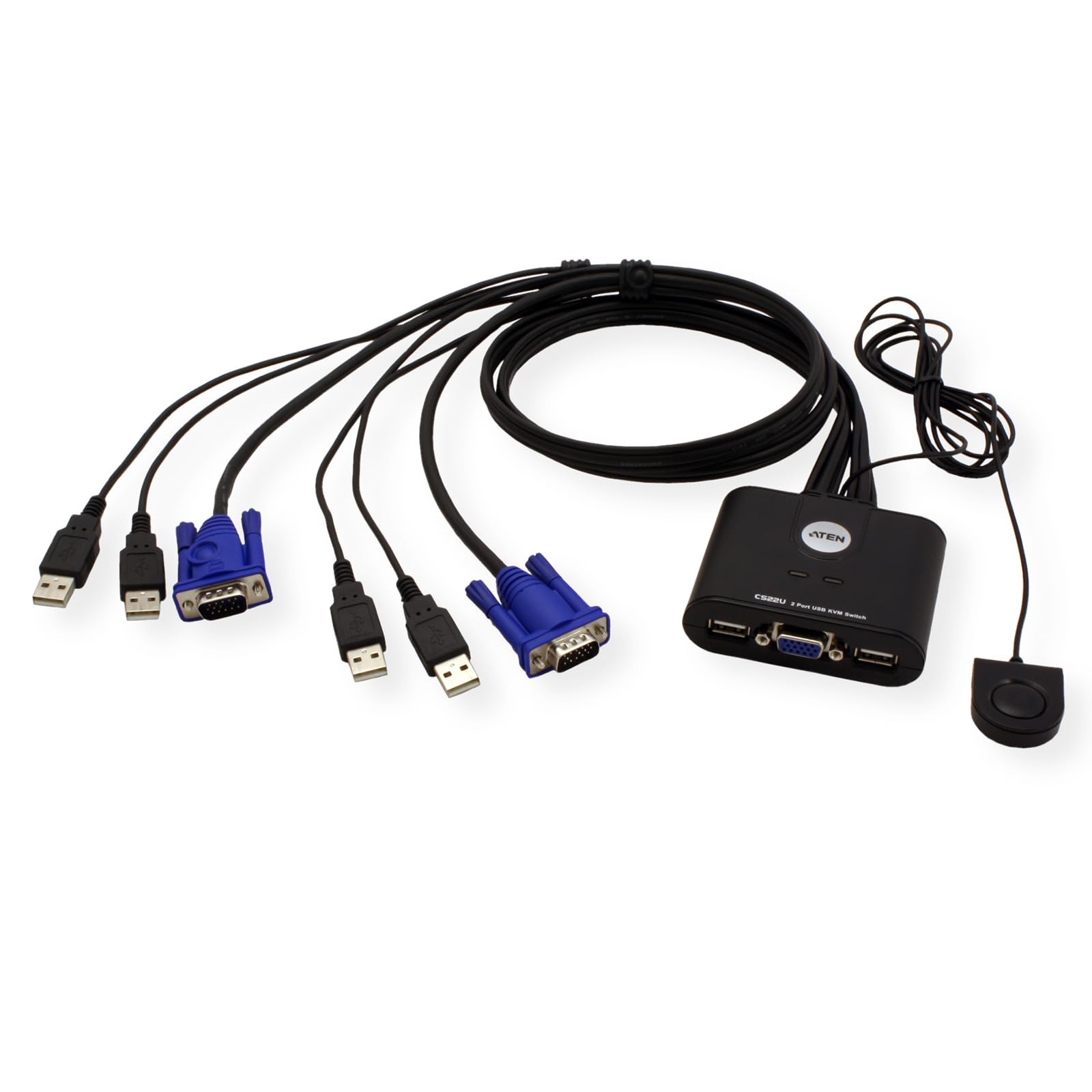 Aten 2-Port Usb 2.0 Cable-Built-In Kvm Switch Cs22U