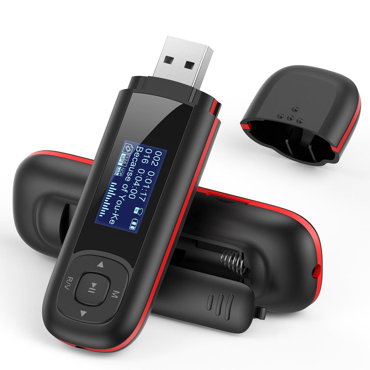 Agptek U3 Usb Stick Mp3 Player, 40Gb Music Player Supports Replaceable Aaa Battery, Recording, Fm Radio, Expandable Up To 128Gb