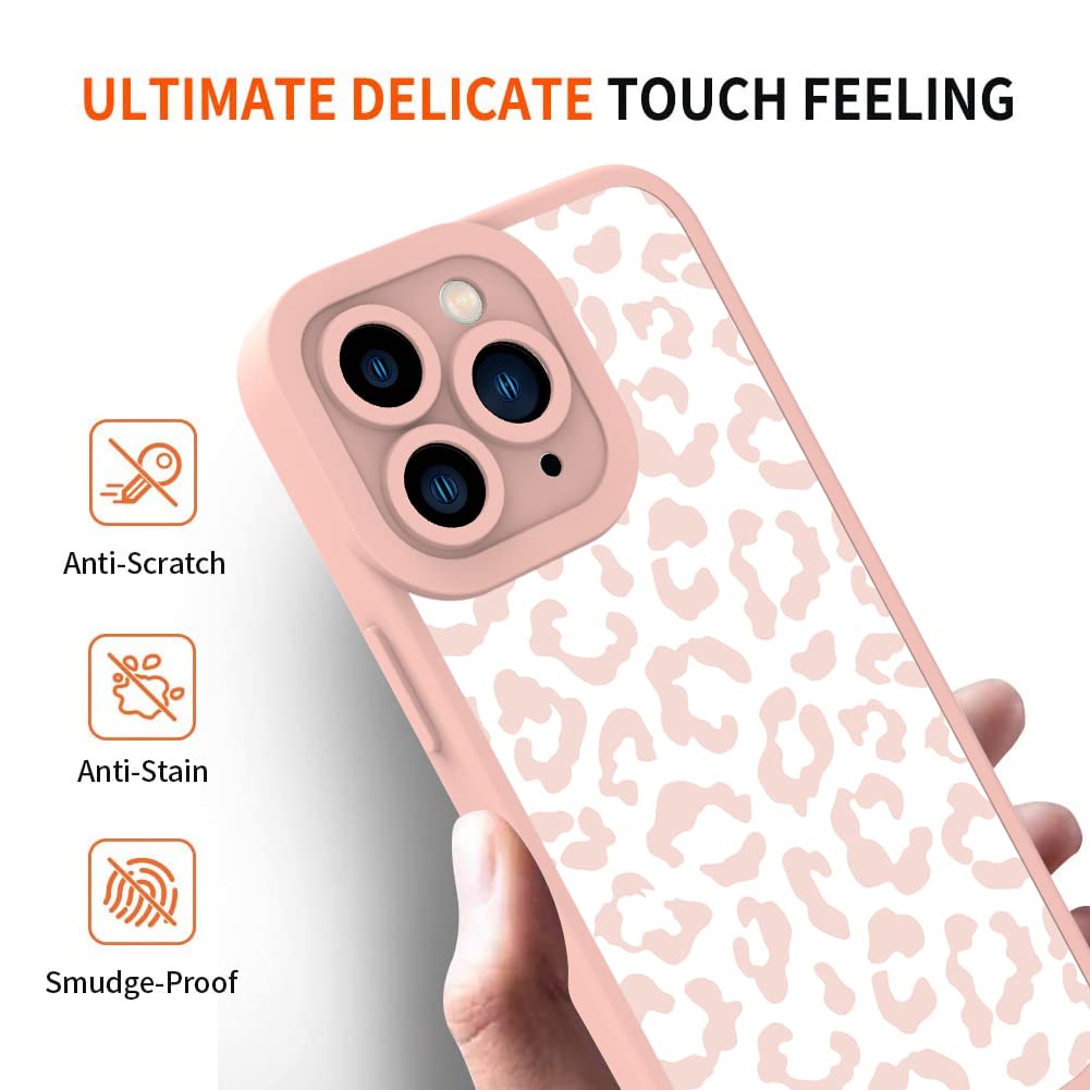 Ziye For Iphone 11 Pro Max Case Pink Leopard Pattern Phone Case With Camera Protection,Tpu Silicone Rubber Protective Cover Chee