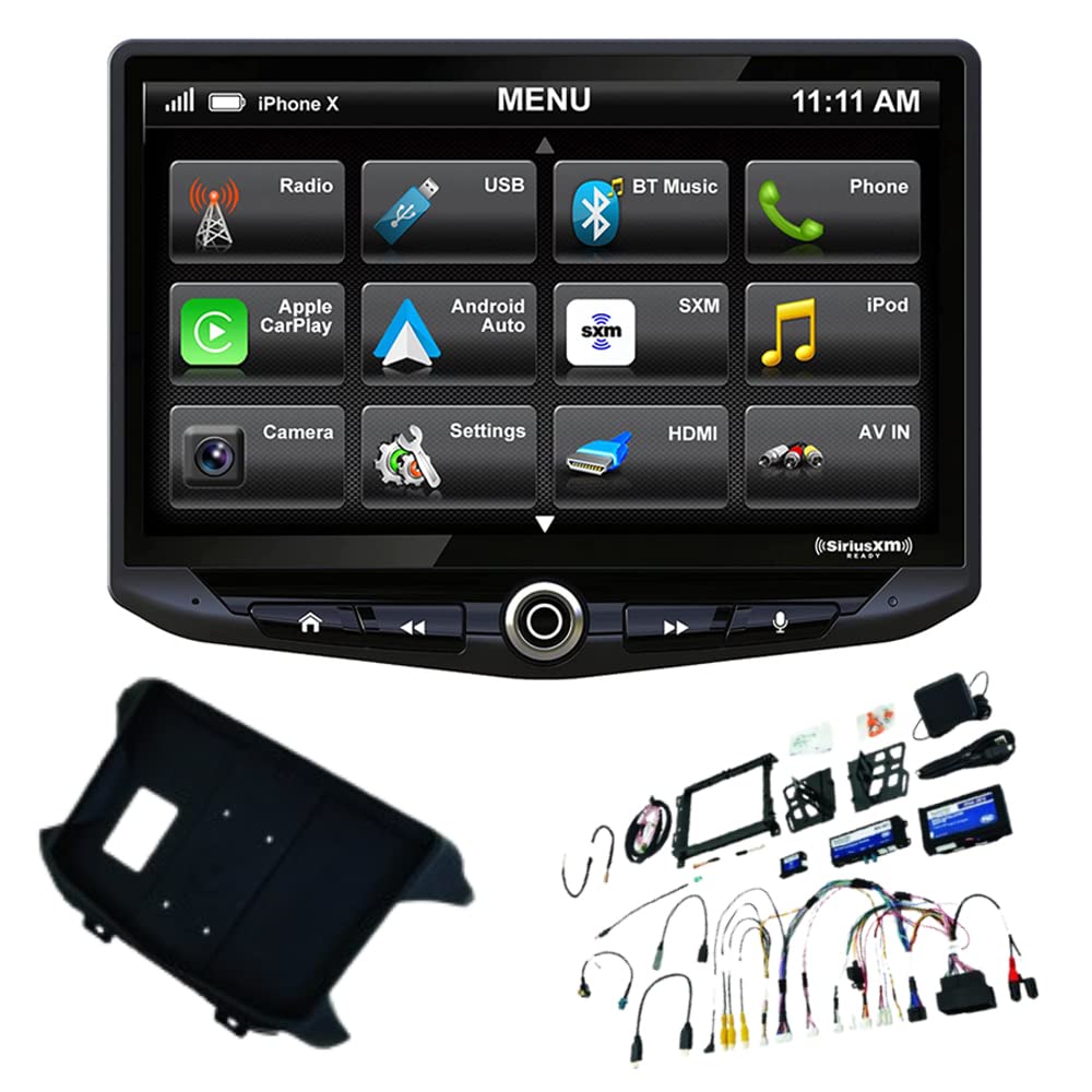 STINGER 10” HEIGH10 Touch Screen Radio Dash Kit Wrangler JL & Gladiator JT (2018-2023) Replacement Kit with Off-Road Features, Apple CarPlay, Android Auto, Bluetooth, GPS Navigation (RB10JW18)