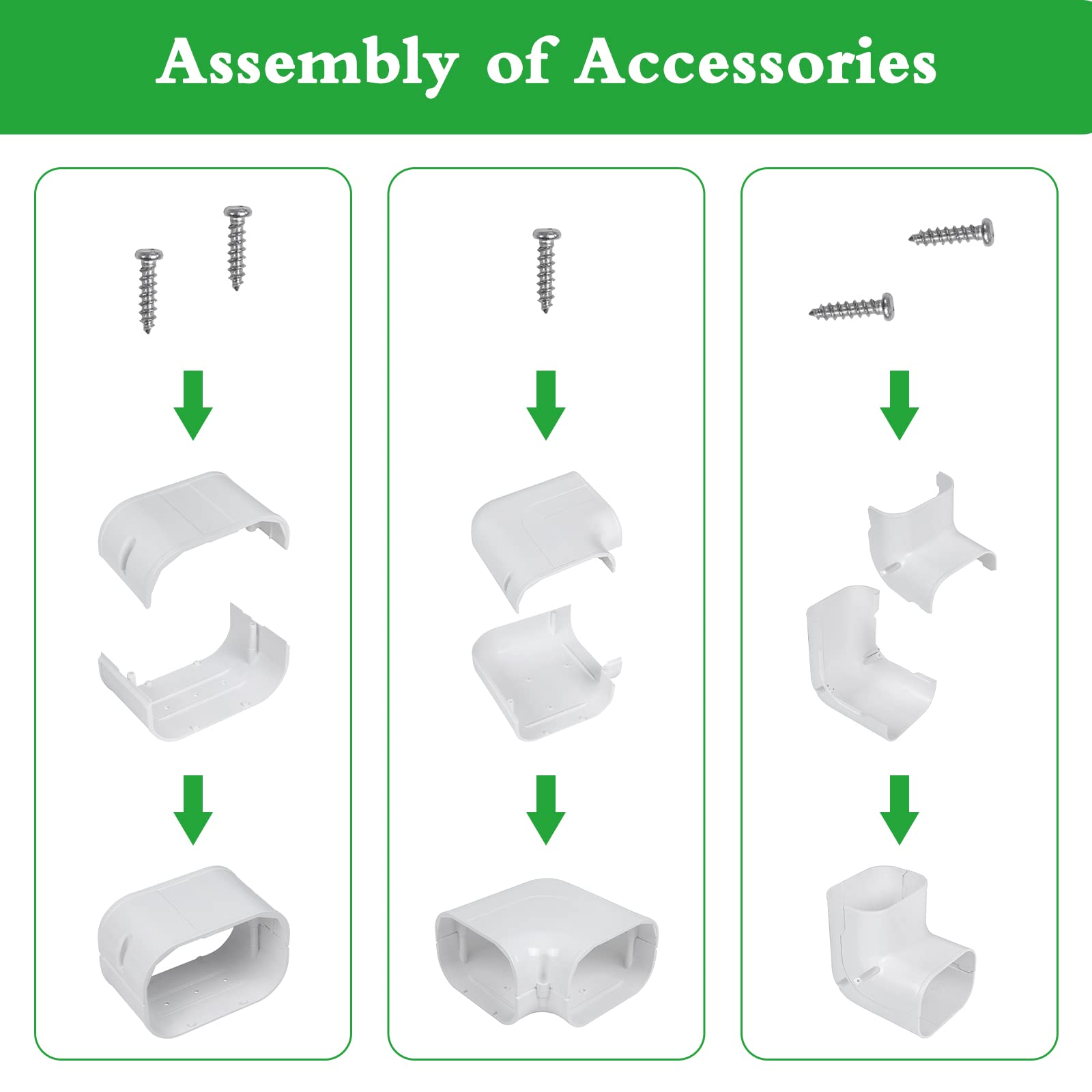Mooitek 3'' 25Ft Pvc Line Set Cover Kit For Ductless Mini Split Air Conditioners, Decorative Pvc Slim Line Cover For Central Ac