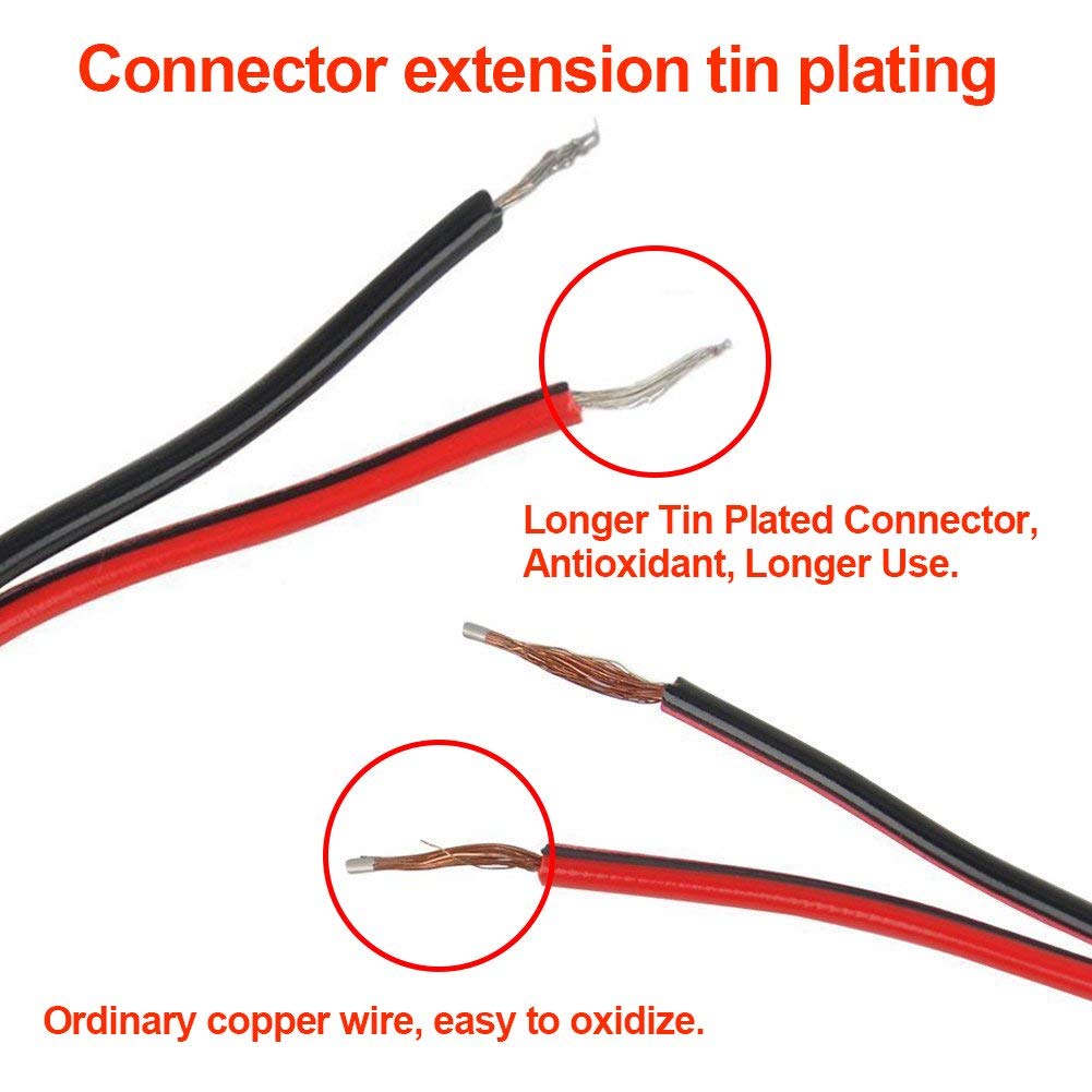 Centropower 12V 5A Dc Pigtail Power Cord (Real 18Awg), W/Male Female Barrel Plug Connector Cable For Cctv Security Camera   10 Pairs Of 5.5Mm X 2.1Mm Power Adapter Connectors